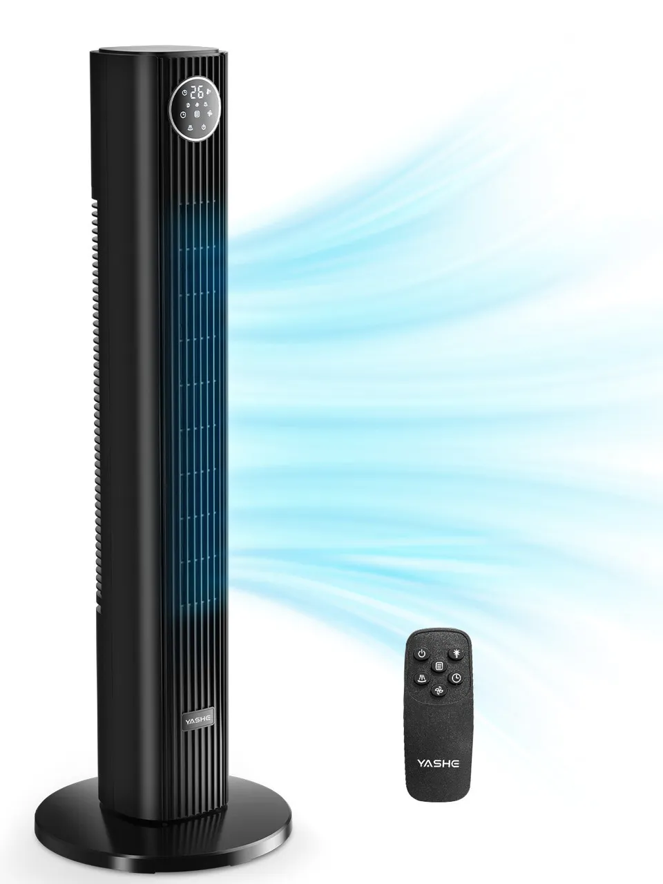 YASHE sloupový ventilátor černý 81 cm dálkové ovládání