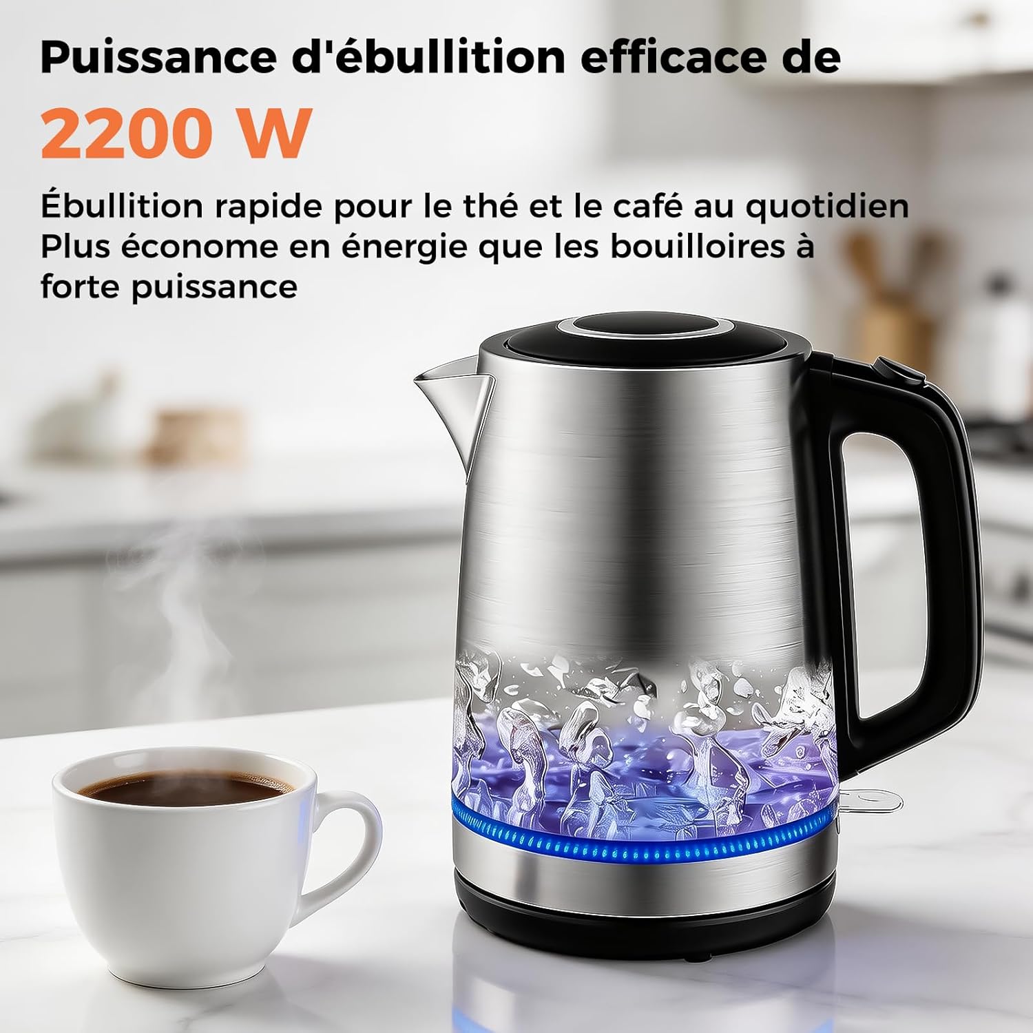 YASHE rychlovarná konvice 1,7 l nerez 2200 W
