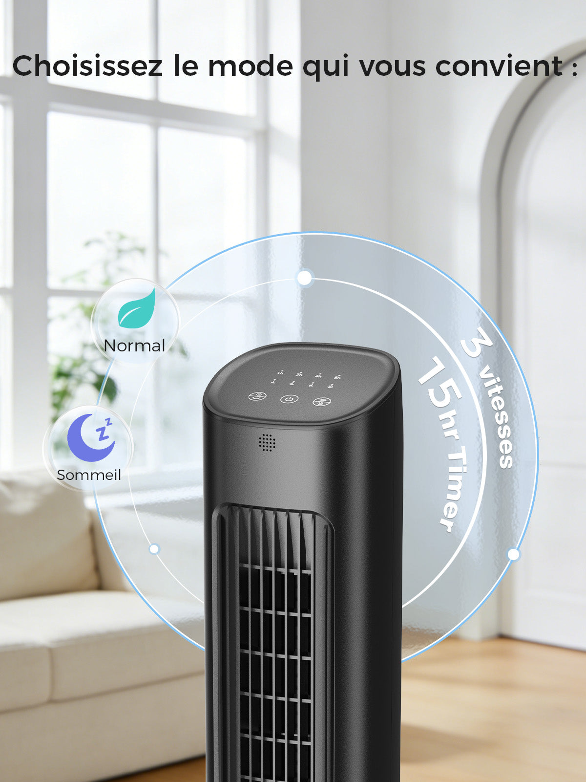 YASHE sloupový ventilátor 81 cm 3 rychlosti s ovladačem