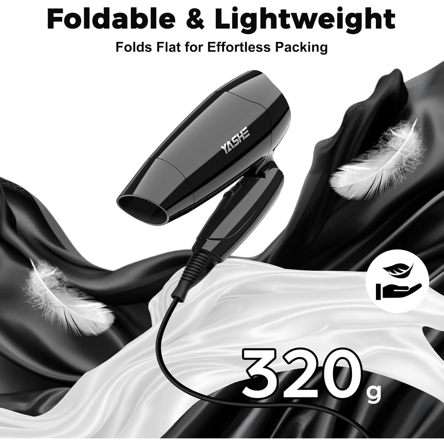 YASHE skládací cestovní fén 1200W se 2 režimy