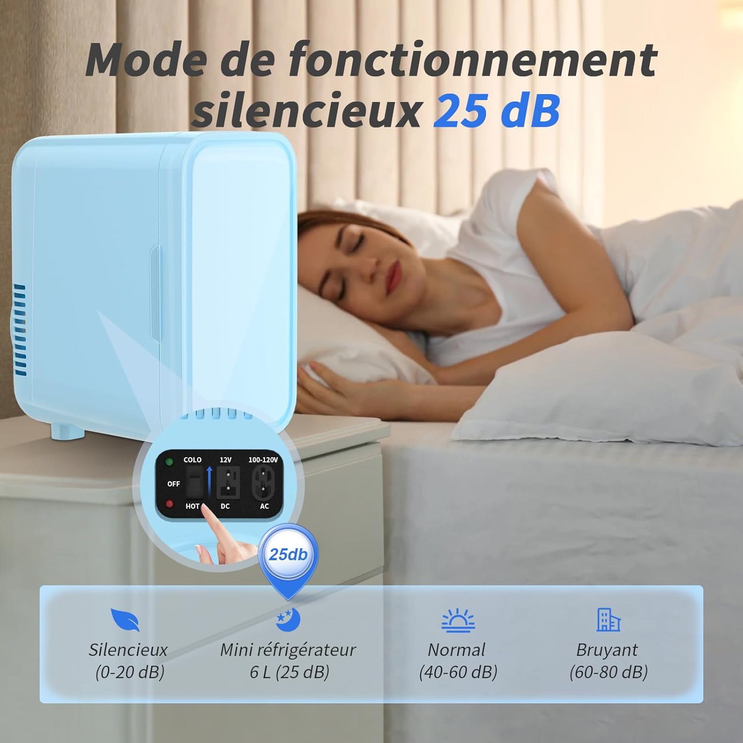 Yashe 6l mini lednice bílá na 8 plechovek