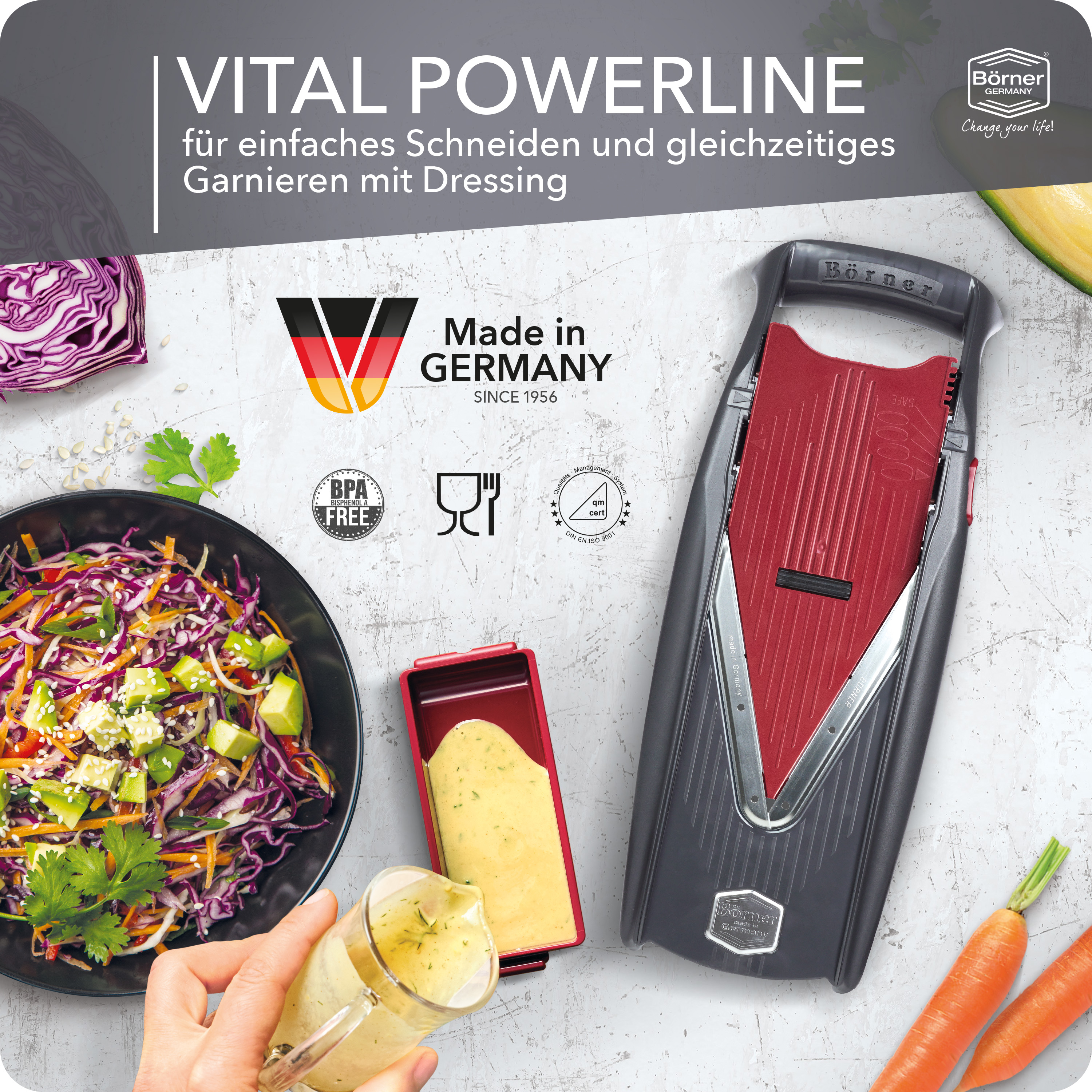 Börner Vital PowerLine Profi Set kráječ na zeleninu sada s marinovací rolí