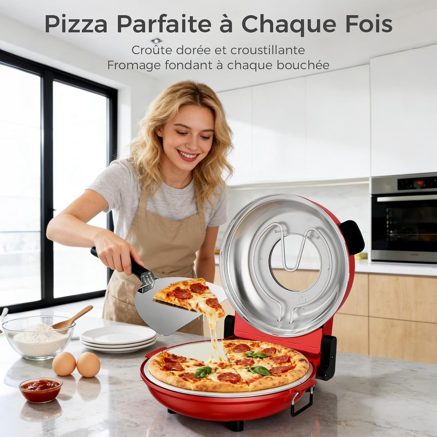 YASHE Elektrická pec na pizzu s kamenem stolní