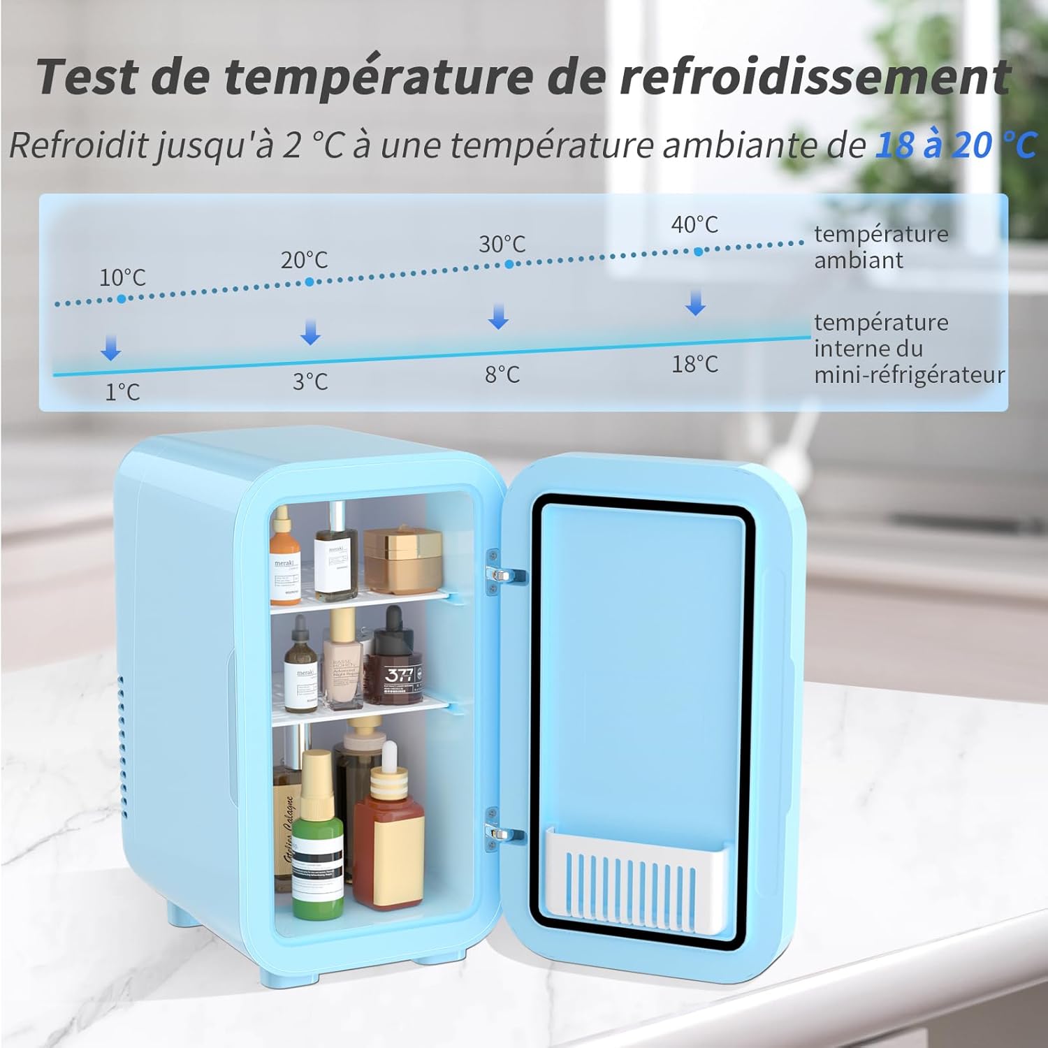 Yashe 6l mini lednice bílá na 8 plechovek
