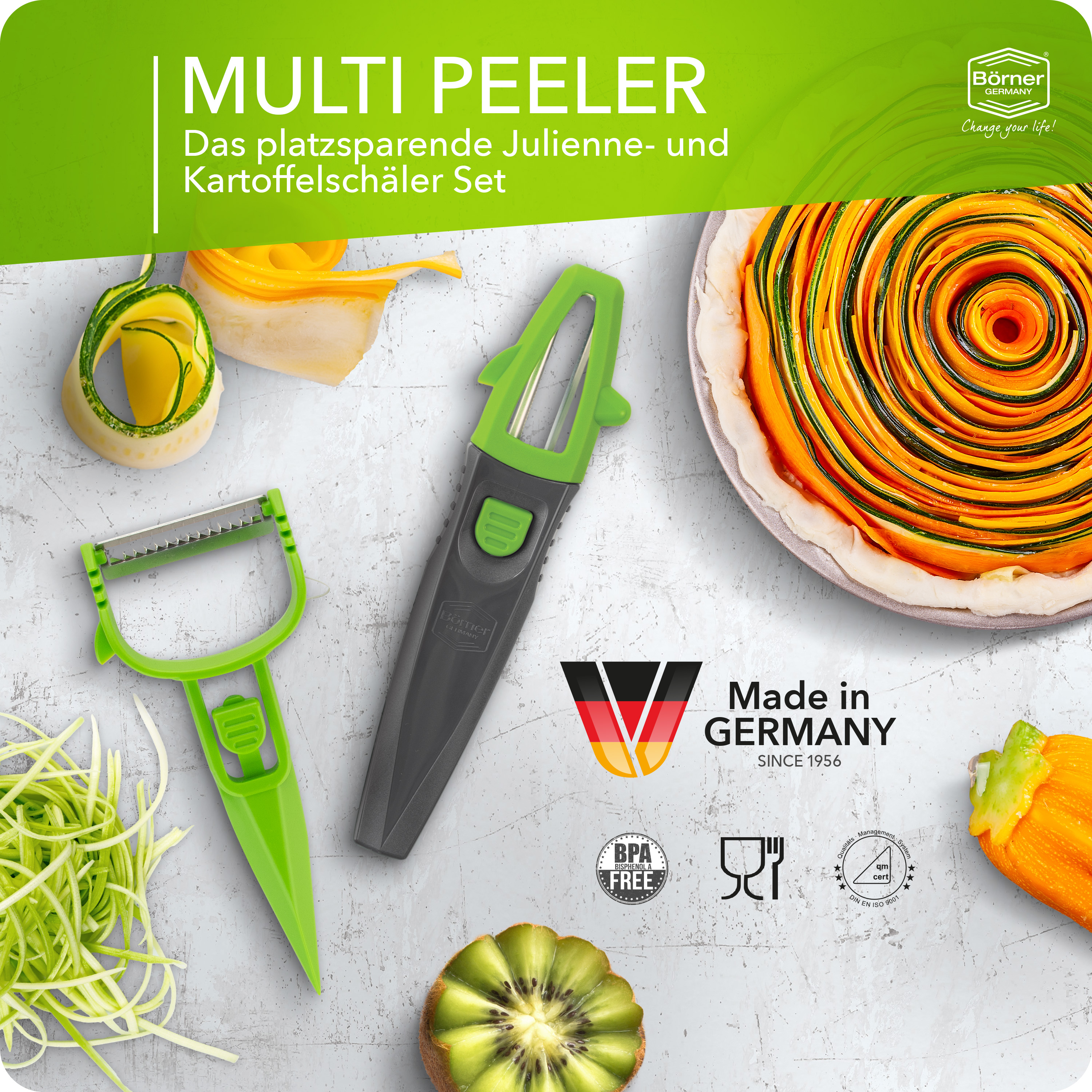 Börner Multi Peeler škrabka julienne sada 3dílná