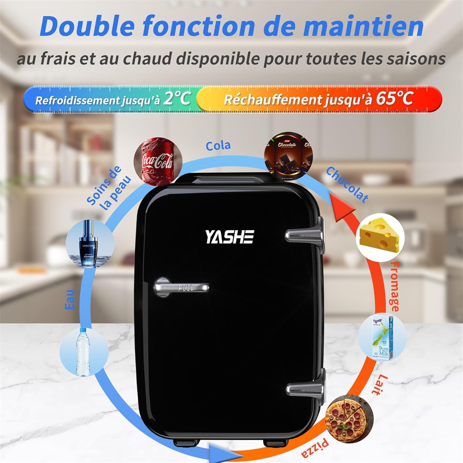 YASHE mini lednice 4 l na 6 plechovek s chlazením i ohřevem
