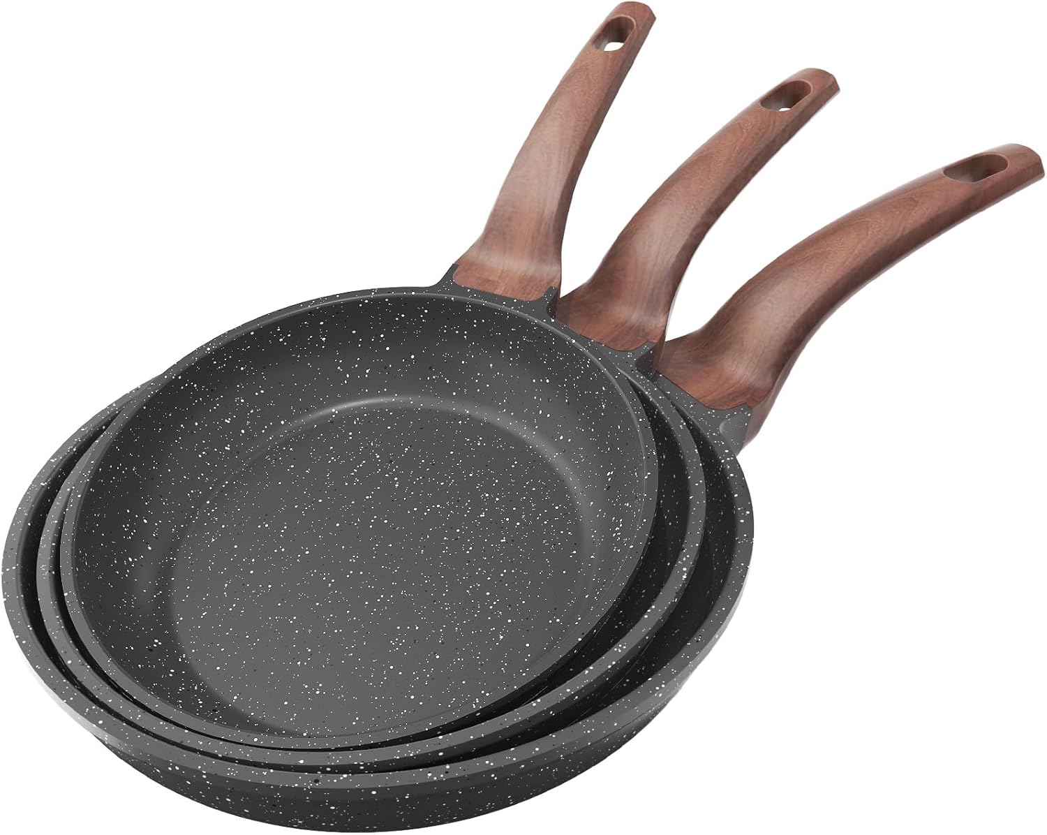 YASHE sada nepřilnavých pánví 20/24/28 cm 3 ks granitová
