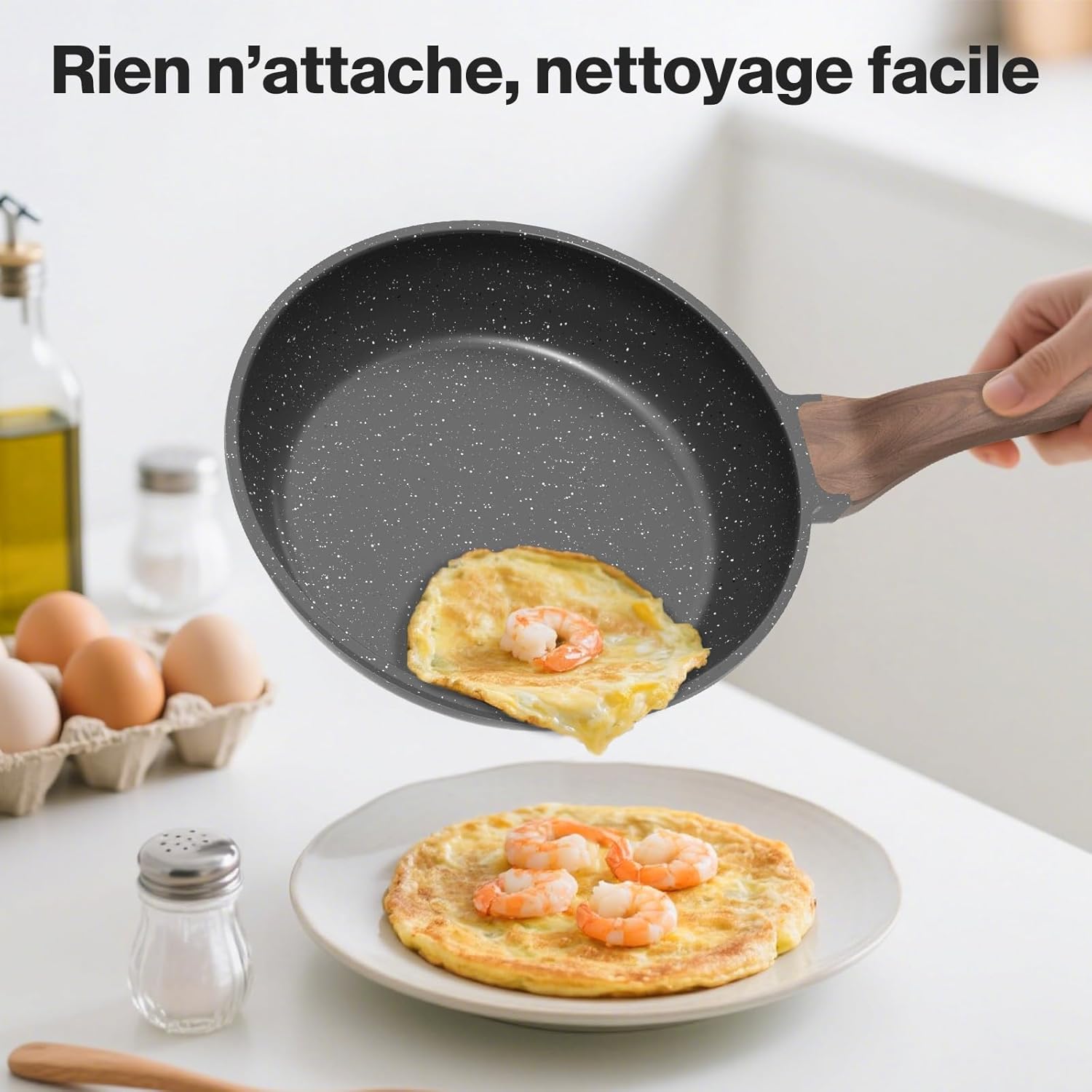 YASHE sada nepřilnavých pánví 20/24/28 cm 3 ks granitová