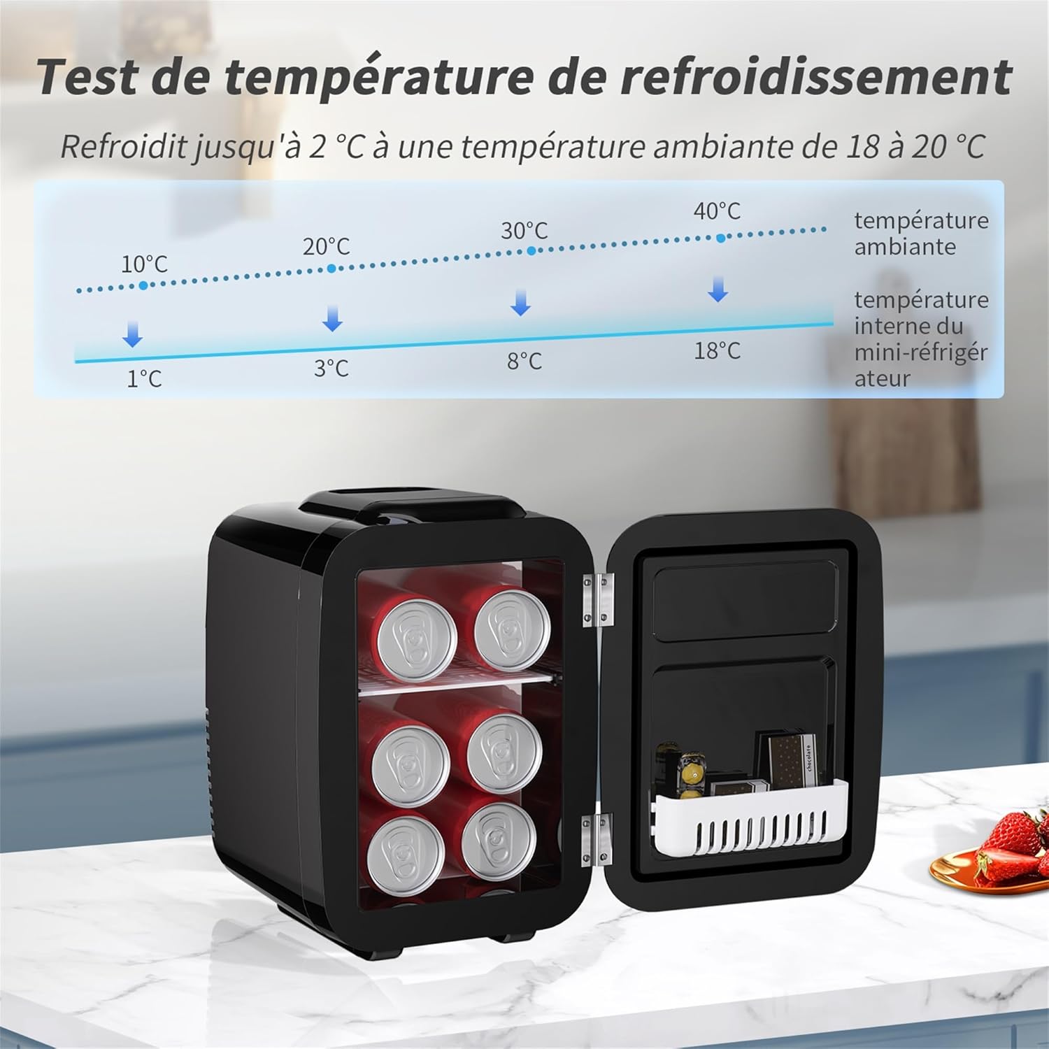 YASHE mini lednice 4 l na 6 plechovek s chlazením i ohřevem