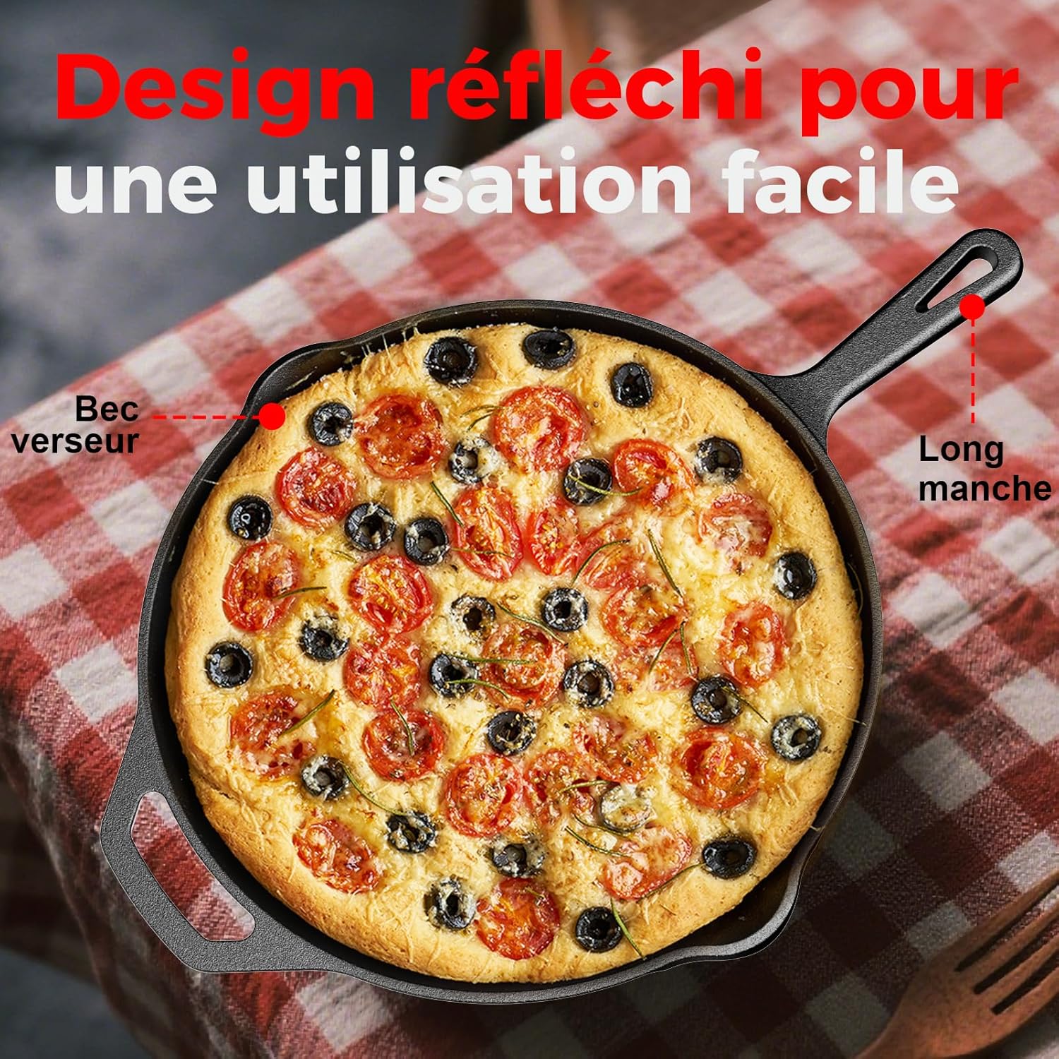 YASHE litinová pánev 26 cm na indukci