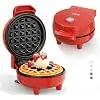 YASHE mini vaflovač 550 W červený 10 cm