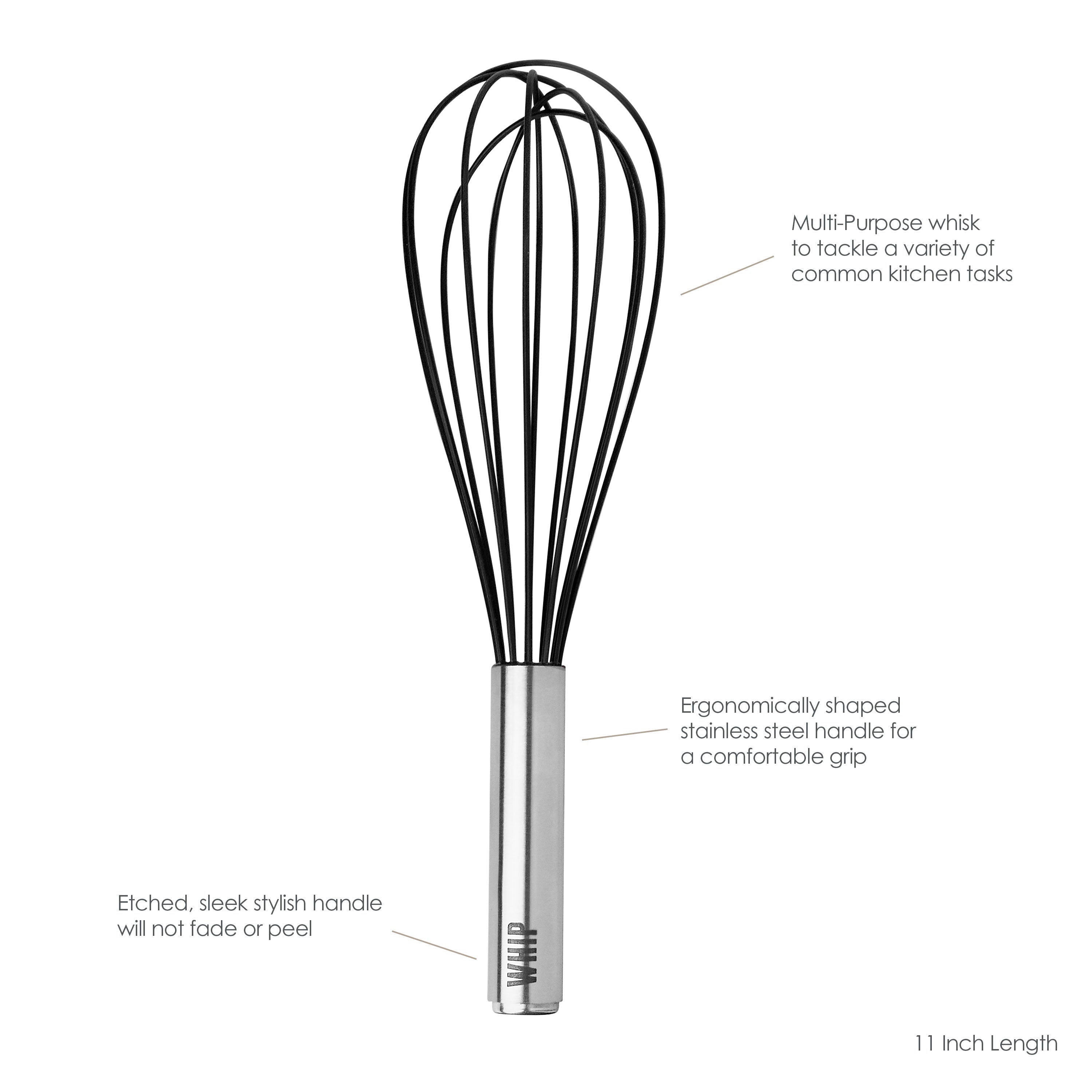 Tovolo Whip Whisk metlička 11 palců černá nerez