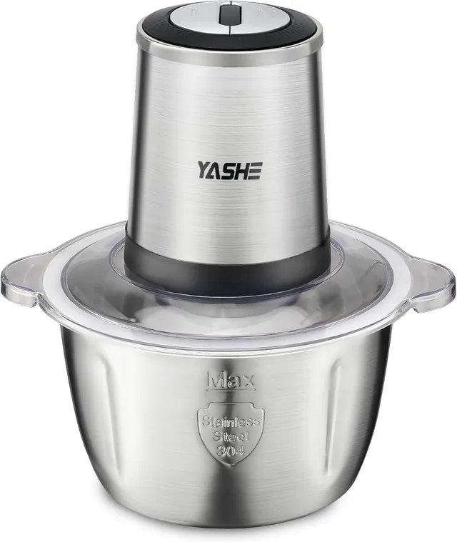 YASHE elektrický sekáček 500 W miska 1,8 l nerez