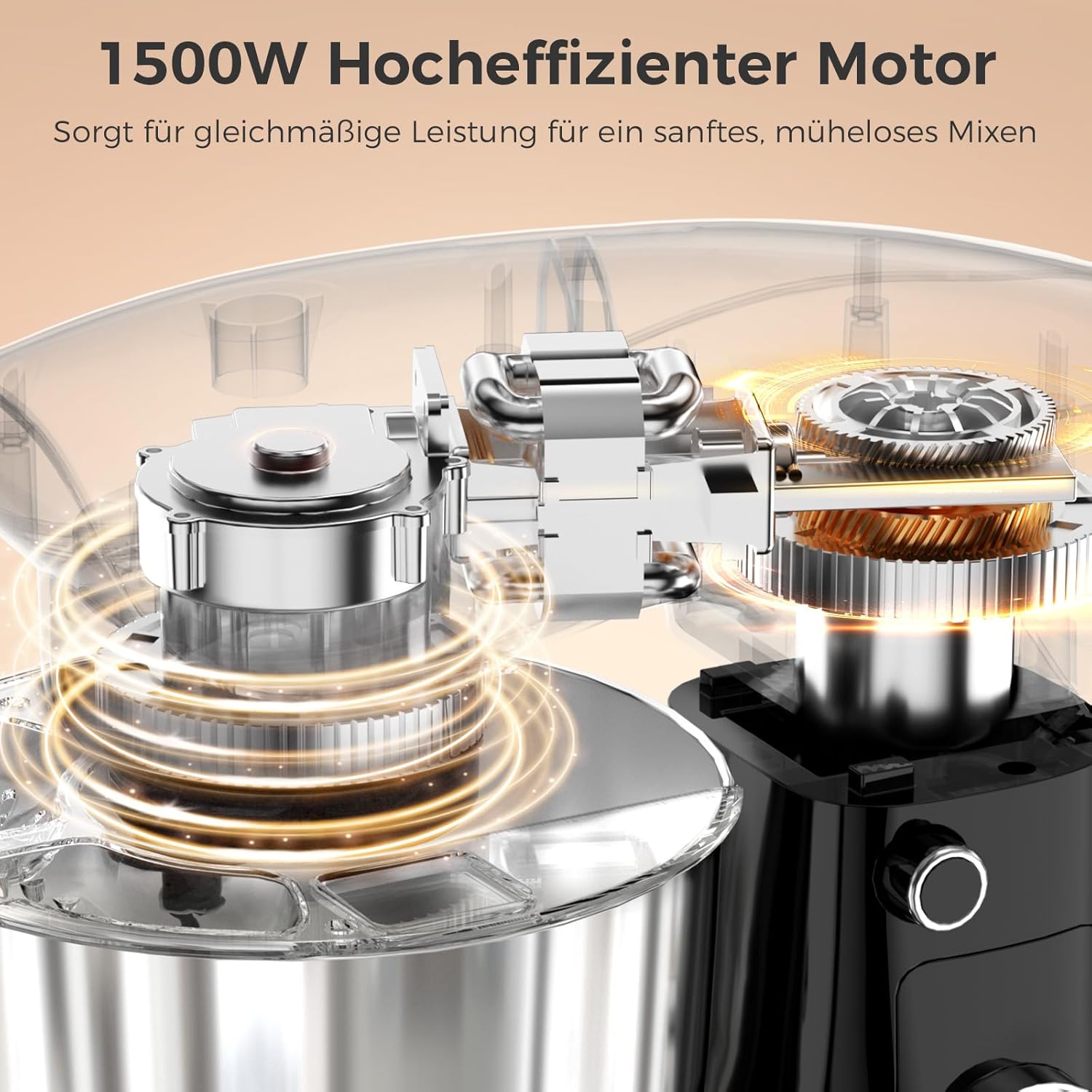 YASHE kuchyňský robot 1500W 4,5L+5L 10 rychlostí