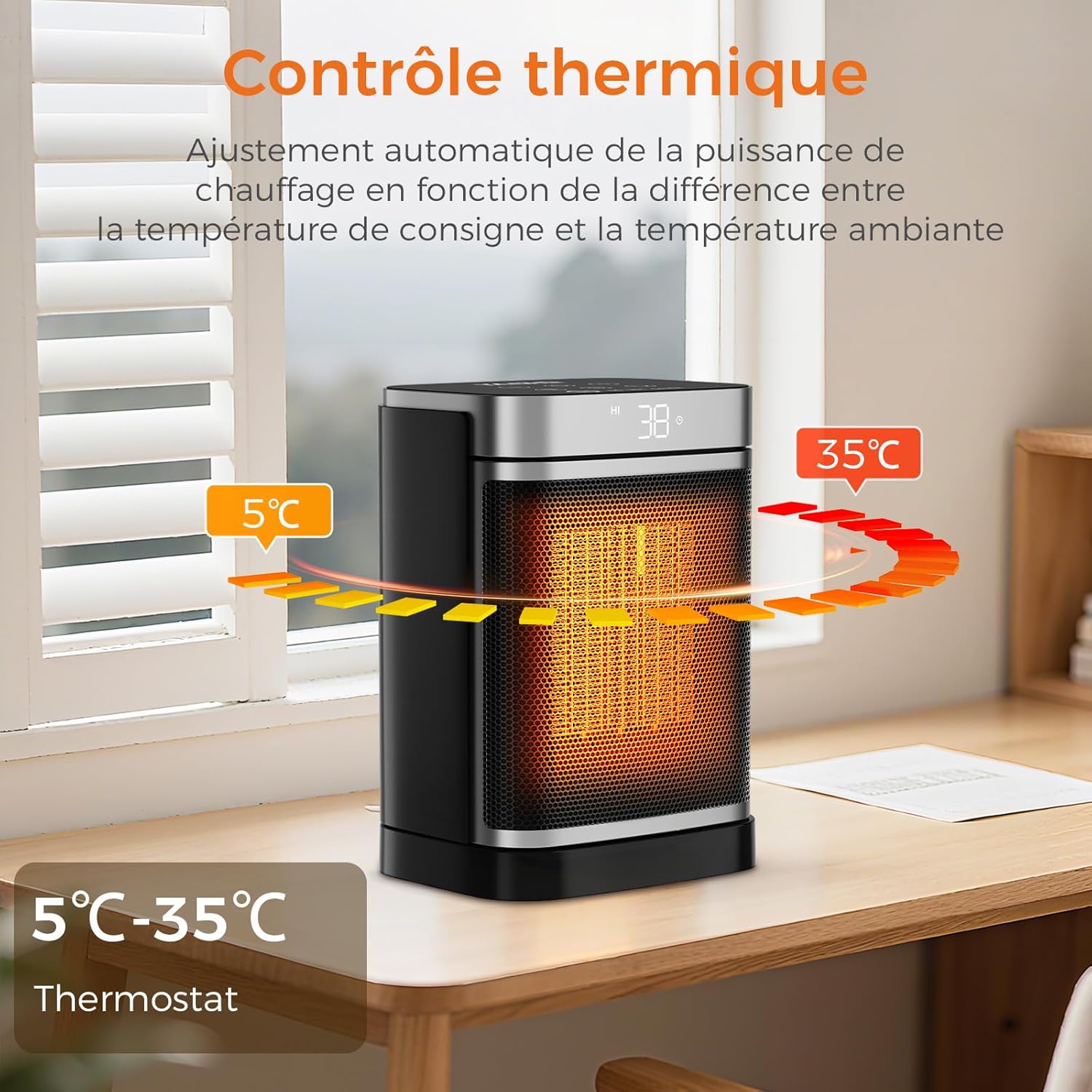 YASHE keramický přímotop 1500 W s oscilací