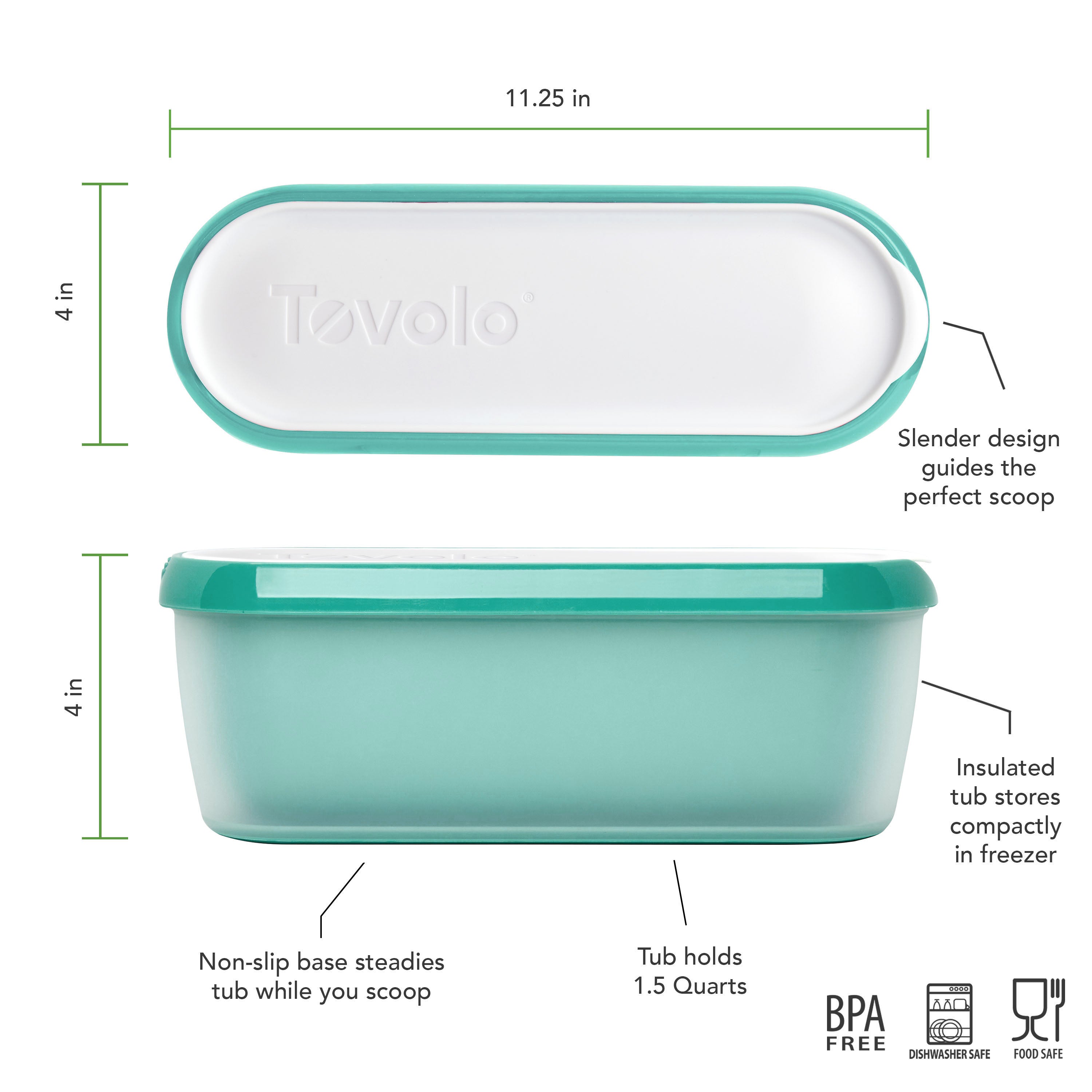 Tovolo Glide-A-Scoop dóza na zmrzlinu 1,5 QT Aqua