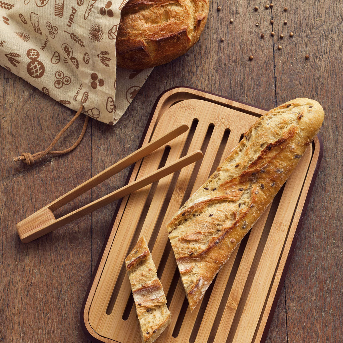 Pebbly Bread Baker sada na chléb 3ks bambusová