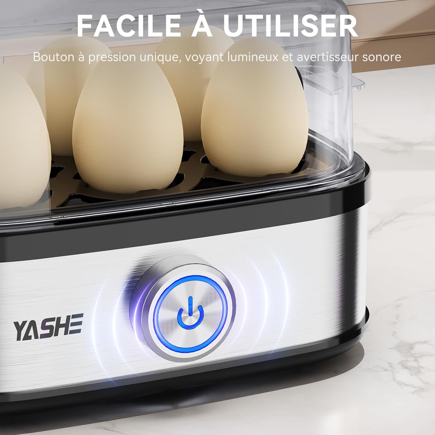 YASHE kompaktní vařič vajec na 6 vajec 400 W
