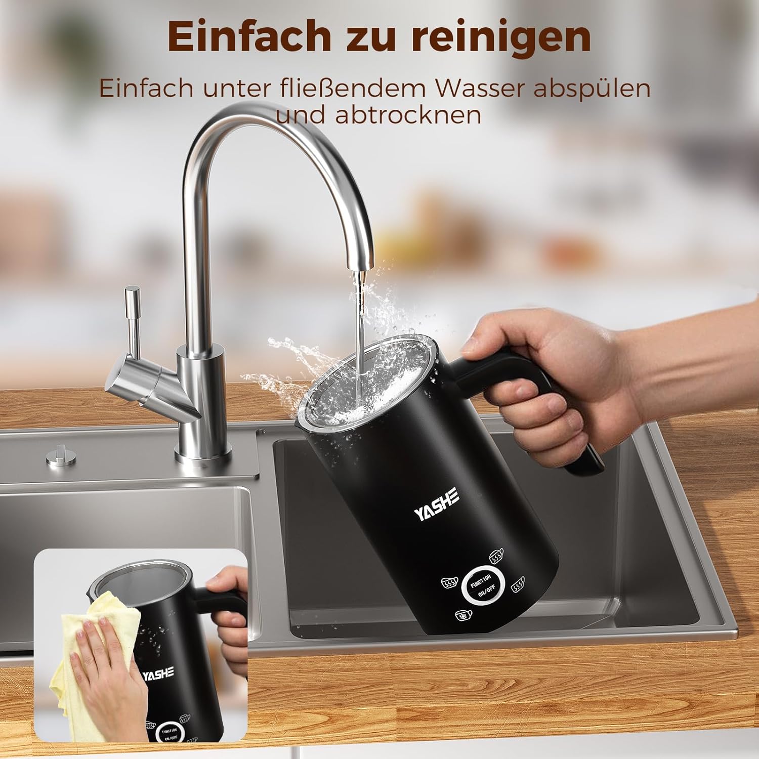YASHE napěňovač mléka 4v1 300 ml tichý