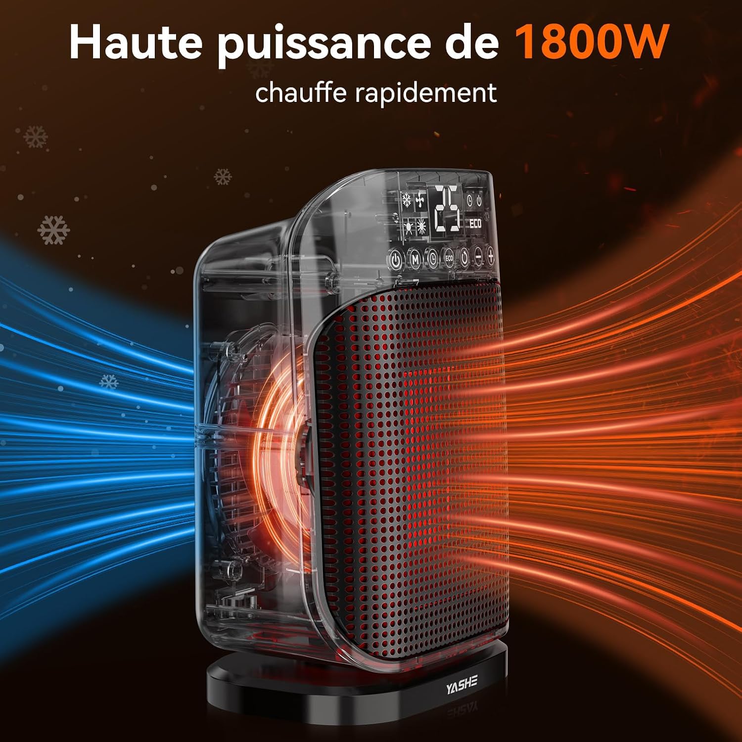 YASHE keramický přímotop 1800W s oscilací