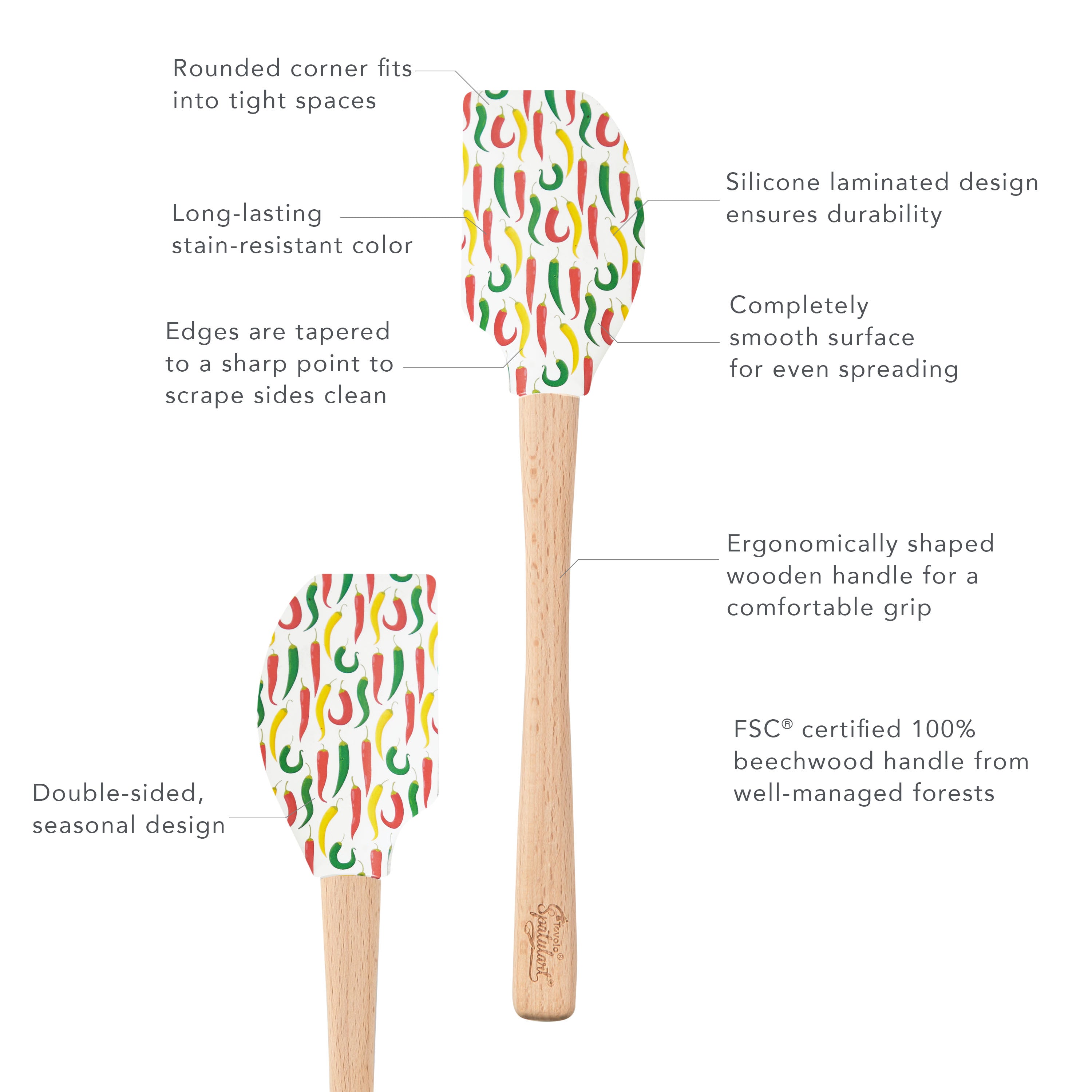 Tovolo Spatulart Autumn silikonová stěrka s dřevem
