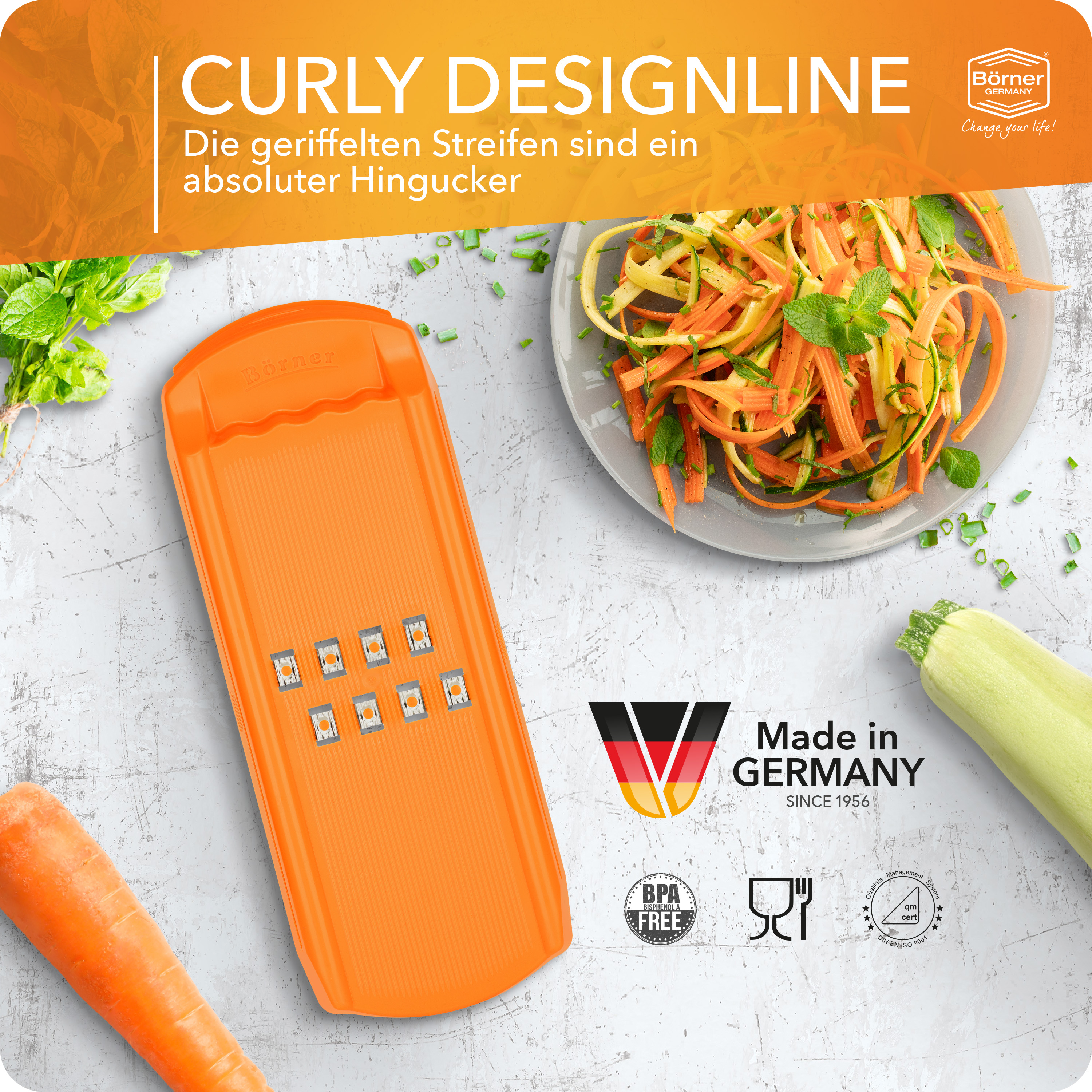 Börner Curly DesignLine vlnkový kráječ 1 cm proužky