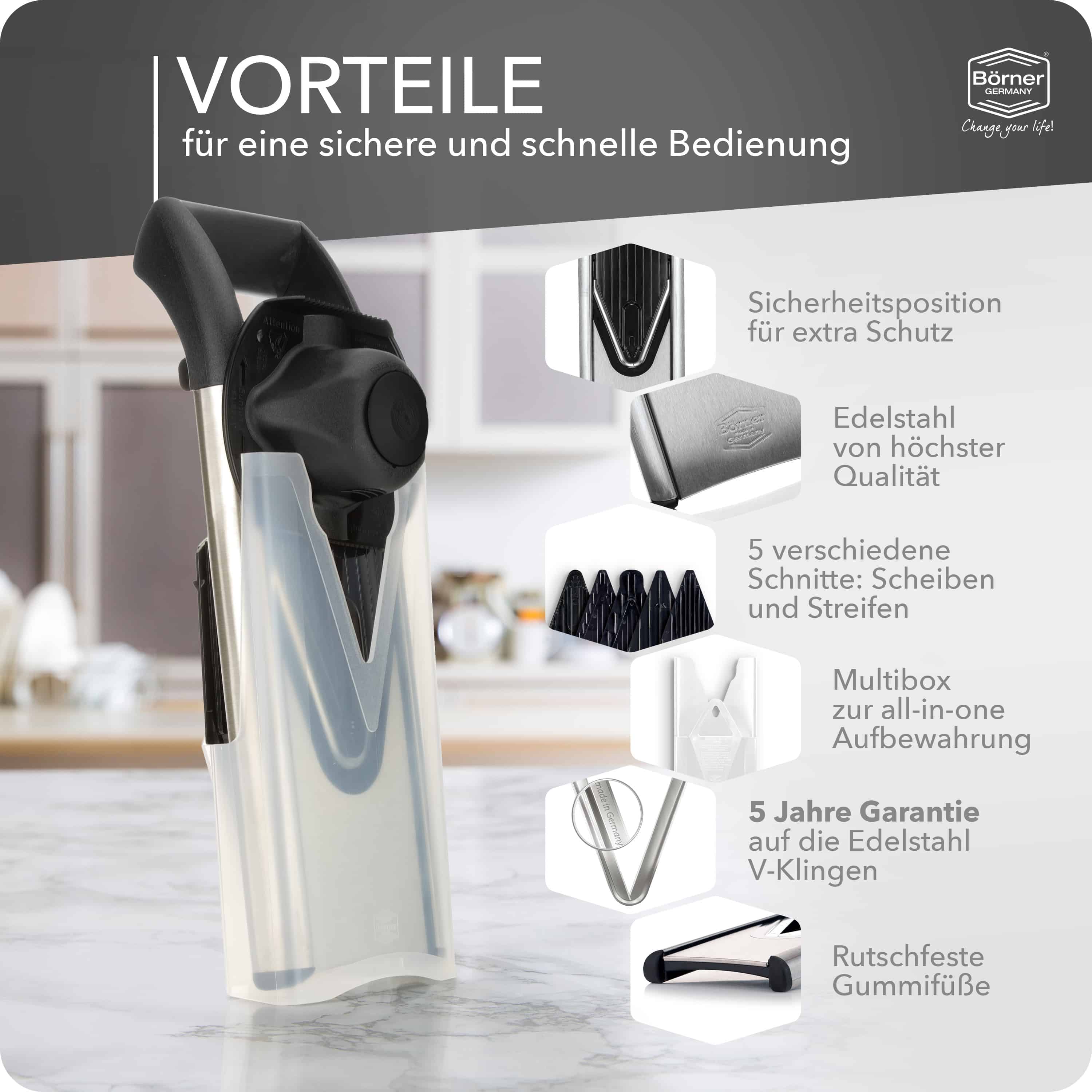 Börner V6 ExclusiveLine kráječ Starter Set nerez