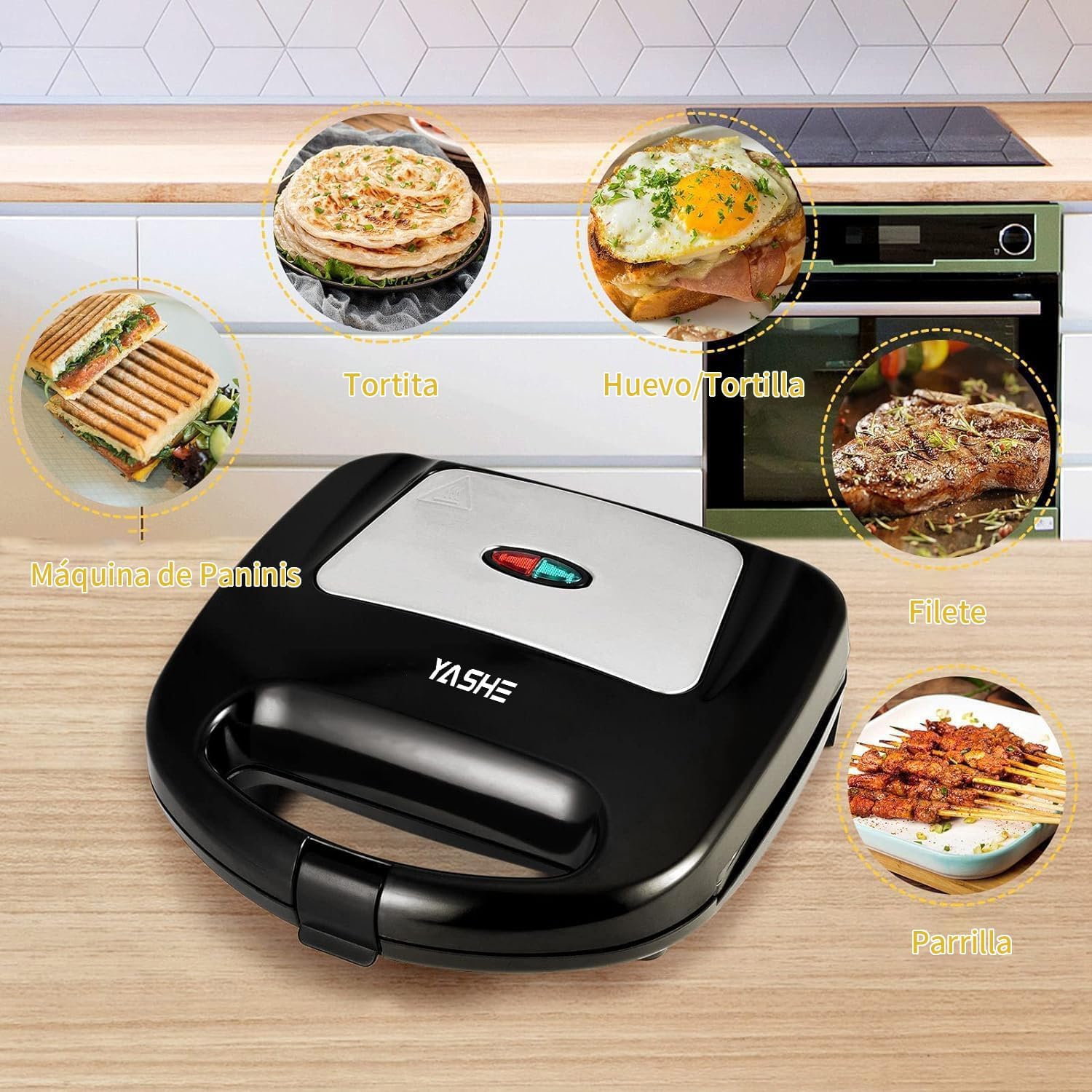 YASHE panini gril 750 W s nepřilnavými deskami