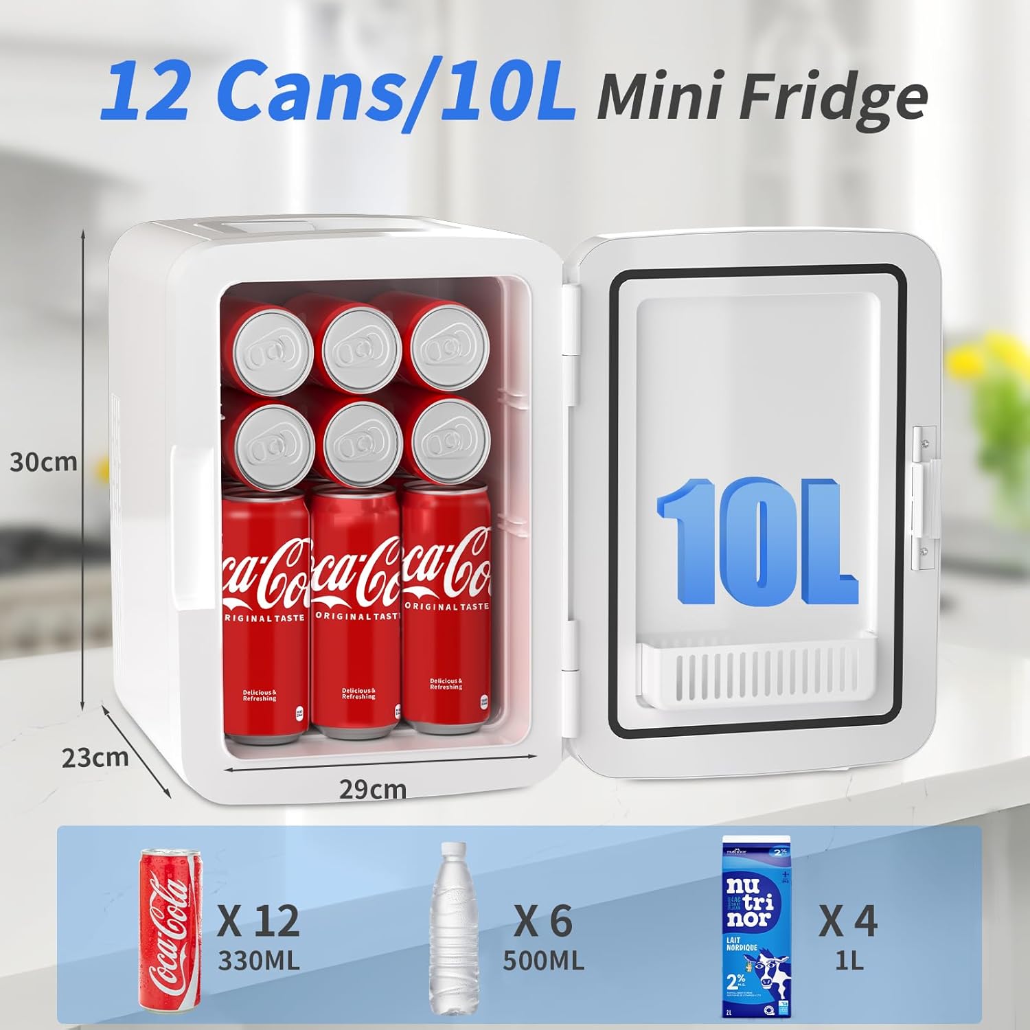 YASHE mini lednice 10 l bílá na nápoje a kosmetiku
