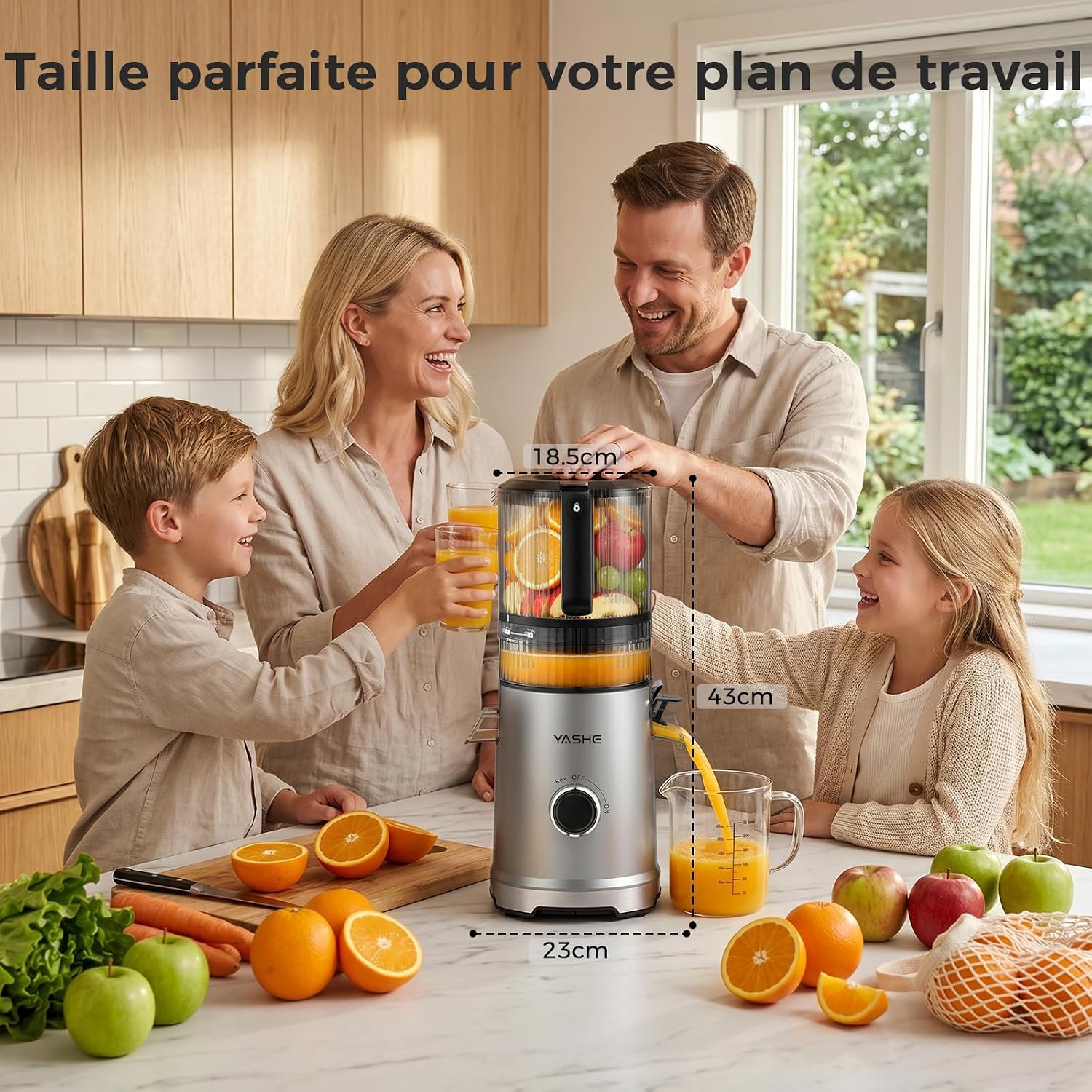 YASHE 600W šnekový odšťavňovač 152 mm na celé ovoce