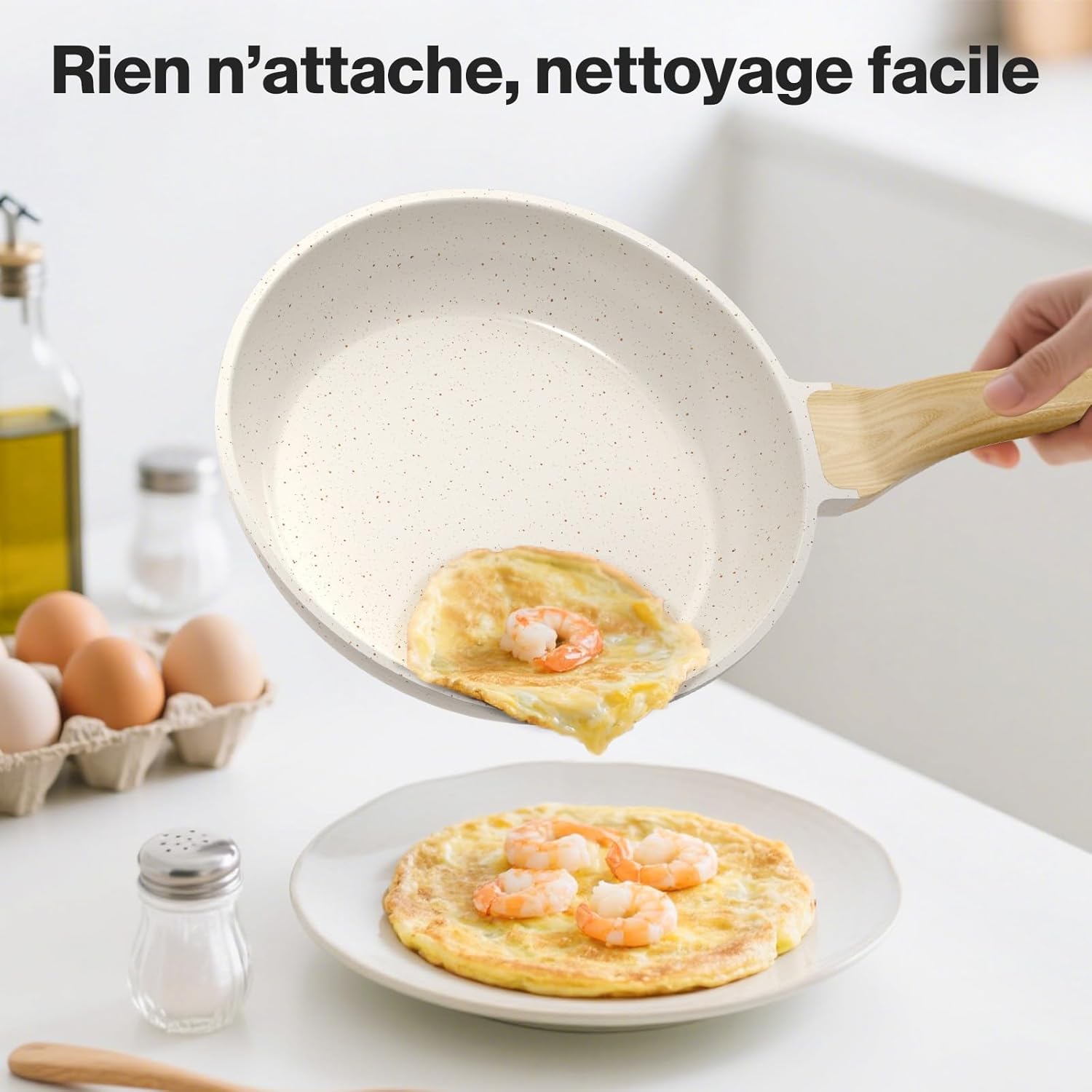YASHE sada nepřilnavých pánví 20/24/28 cm 3 ks granitová