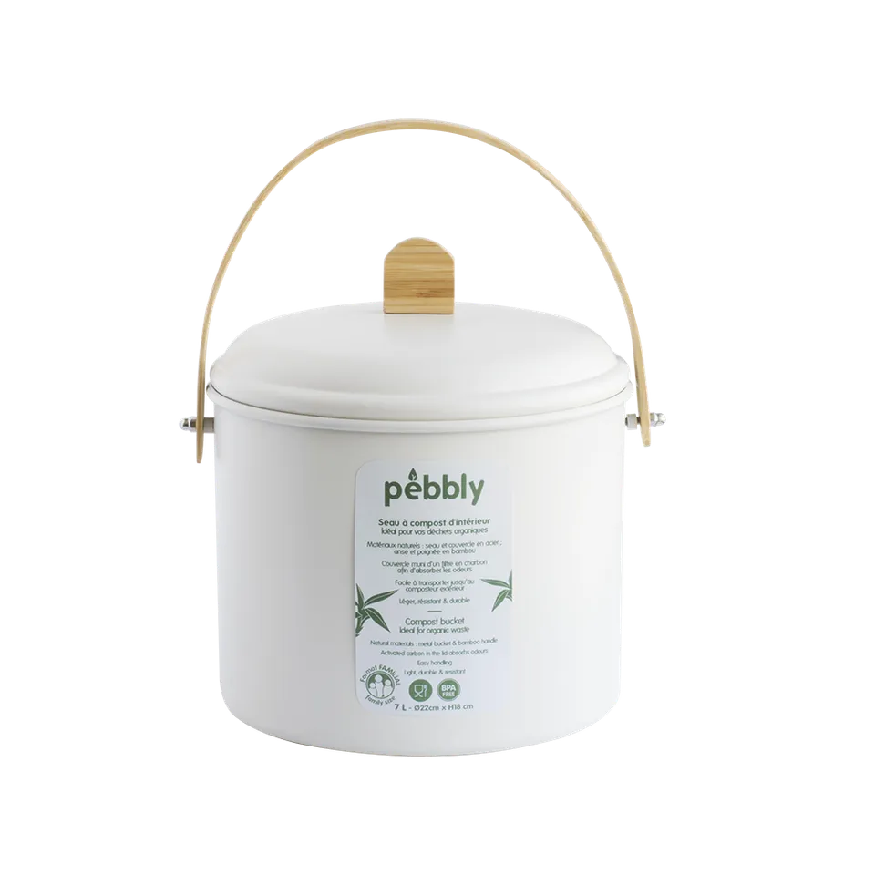 Pebbly kompostér ocelový 6,6 l s filtrem šedý