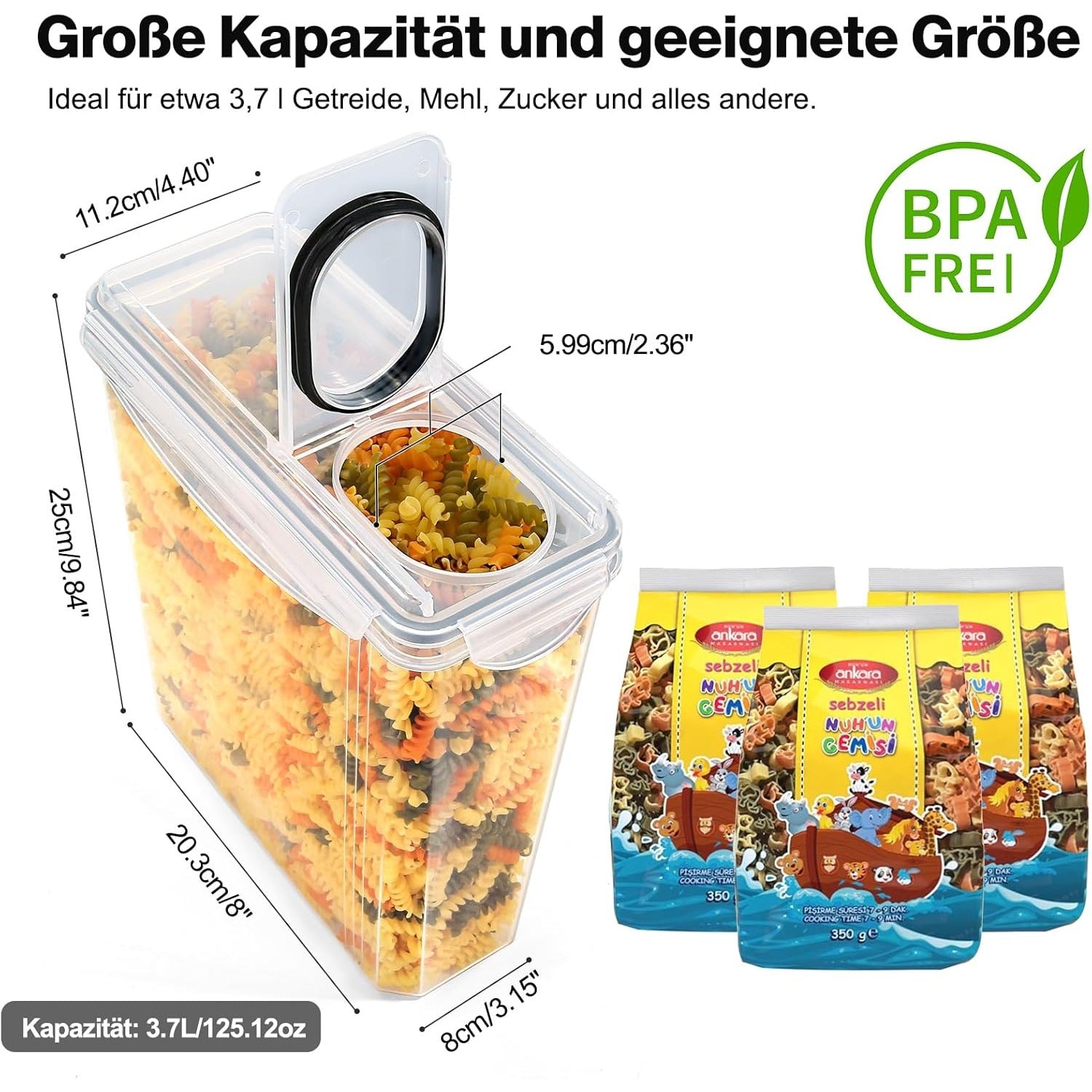 YASHE hermetické dózy na potraviny 3,7 l sada 2 ks