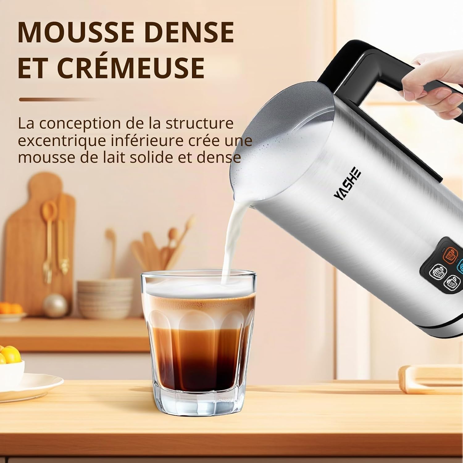 YASHE napěňovač mléka 4v1 240 ml nerezový