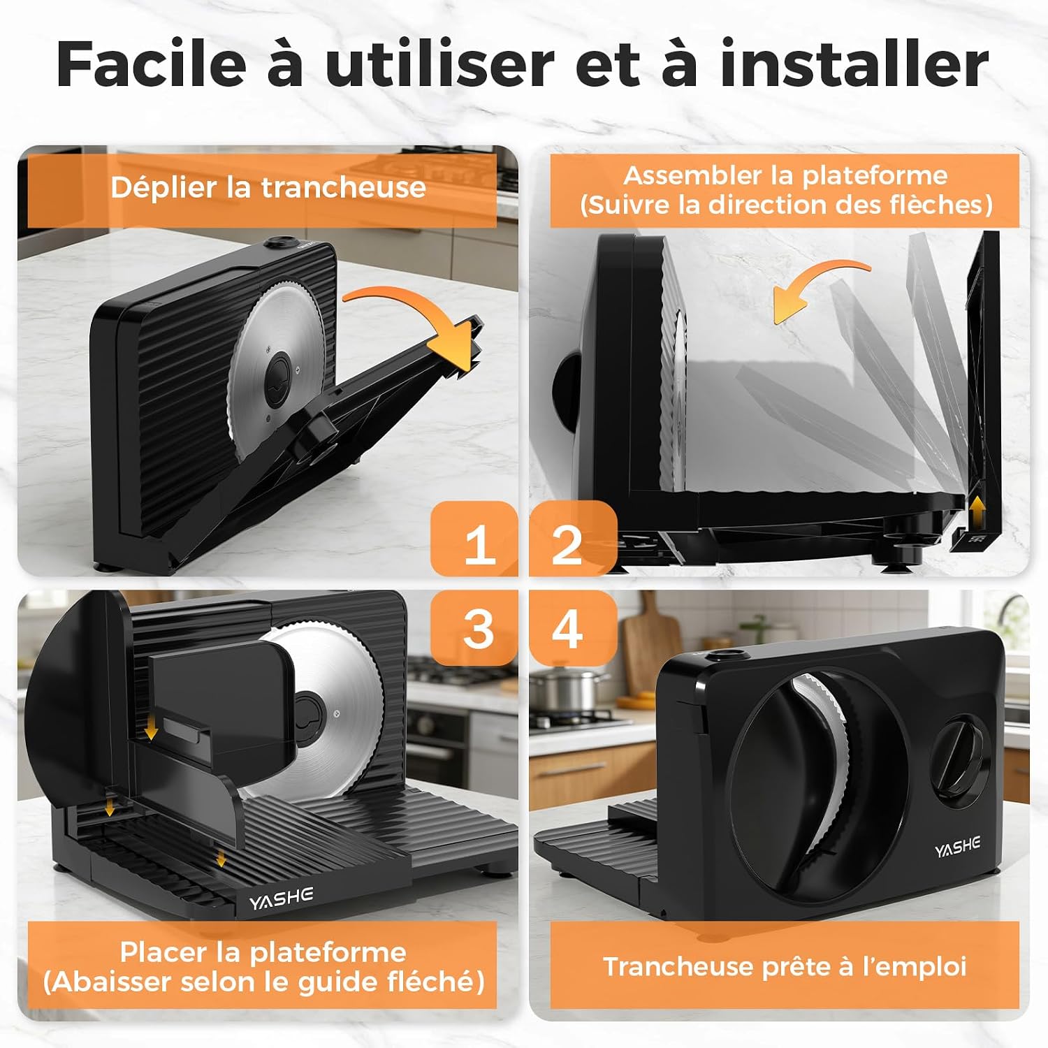 YASHE skládací elektrický kráječ bílý 0–15 mm