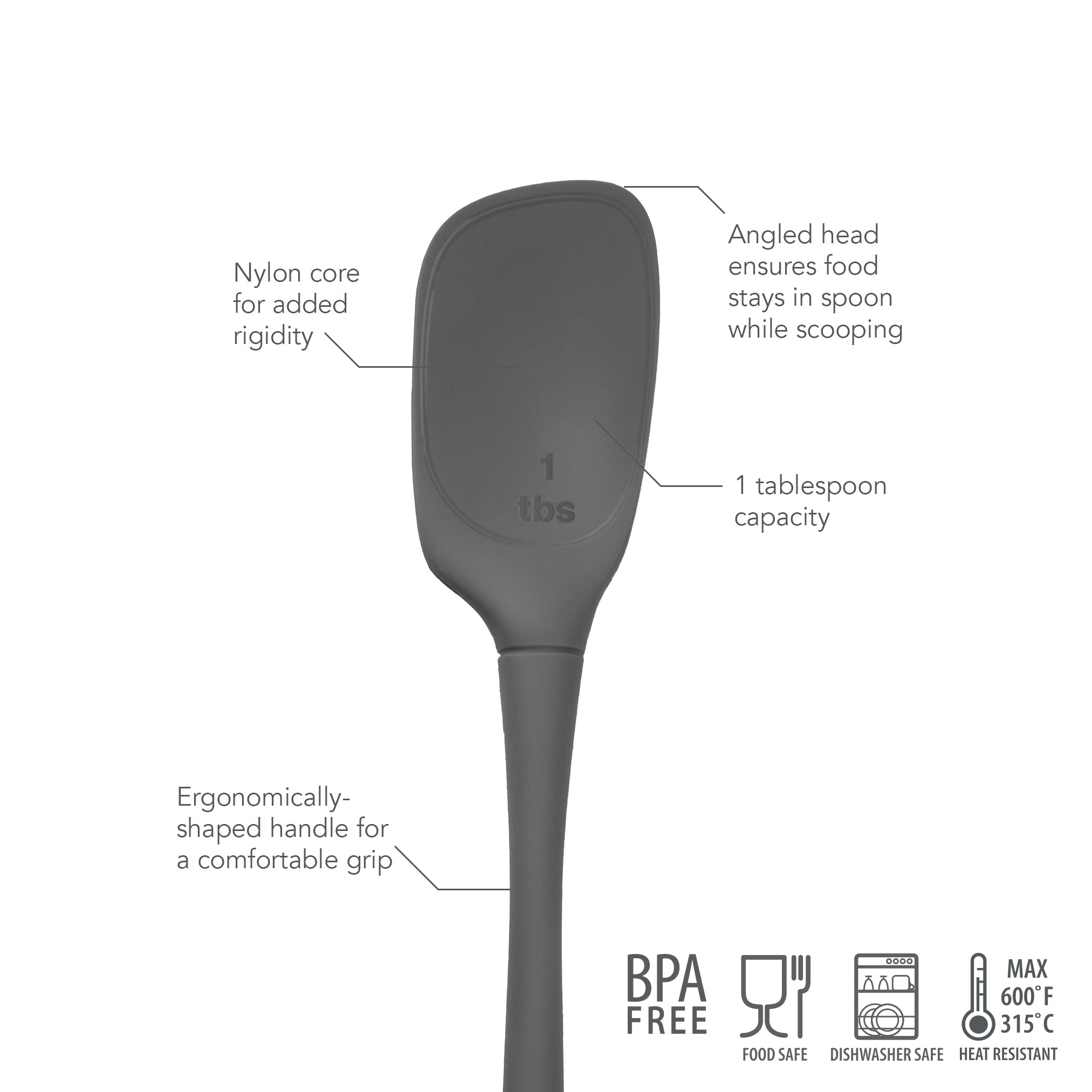 Tovolo Flex-Core Silicone Deep Spoonula lžíce-stěrka Black