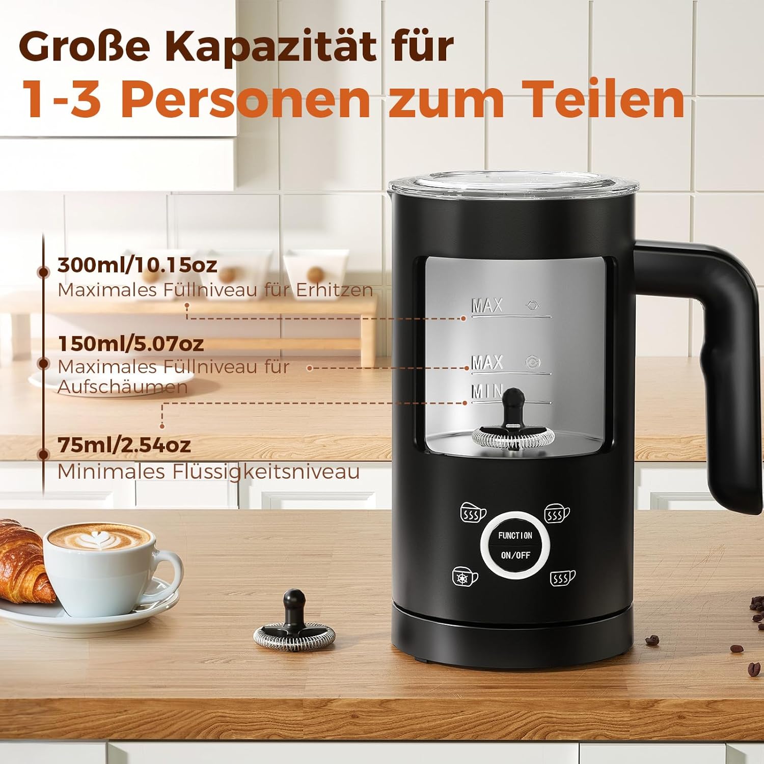 YASHE napěňovač mléka 4v1 300 ml tichý