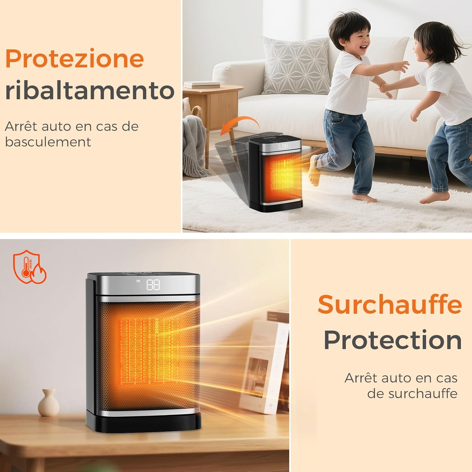 YASHE keramický přímotop 1500 W s oscilací