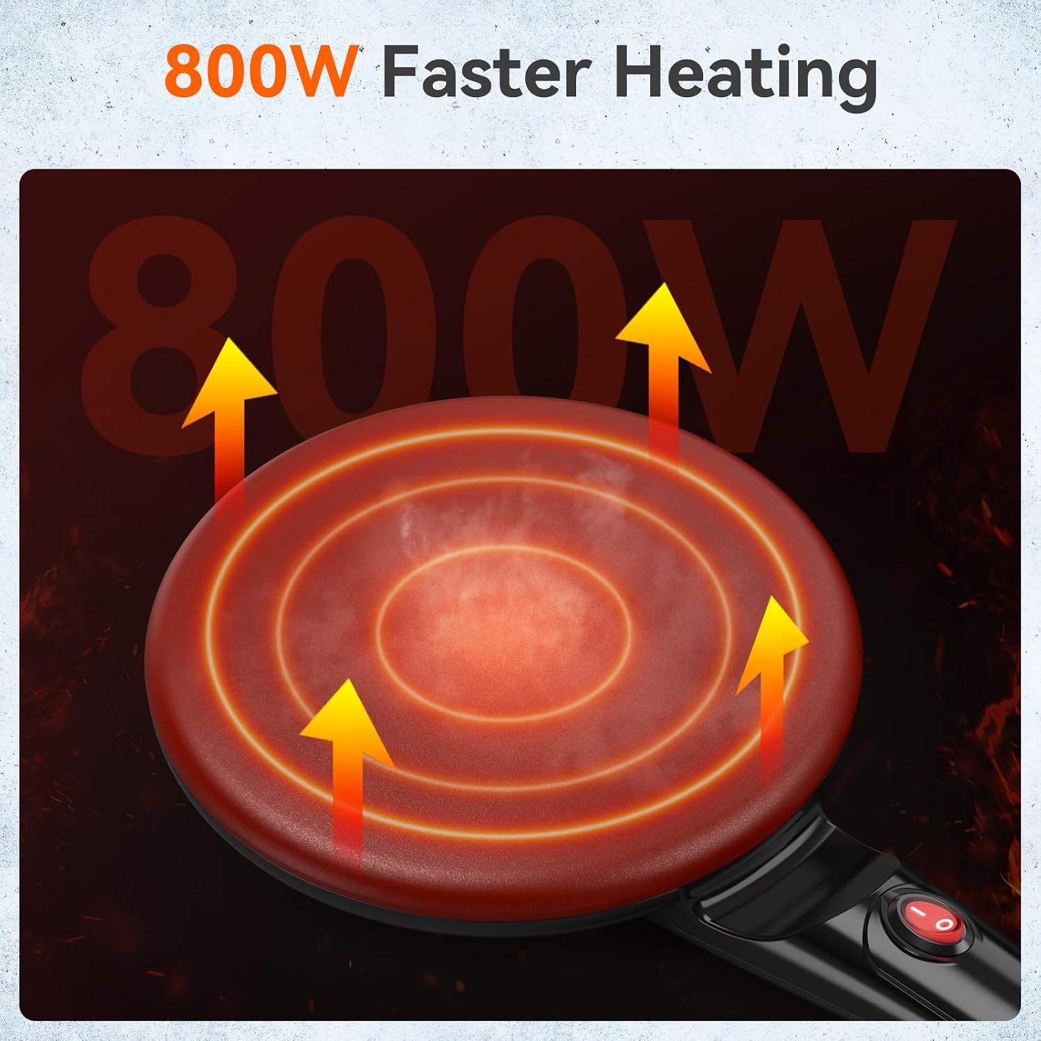 YASHE elektrický palačinkovač 800 W nepřilnavý