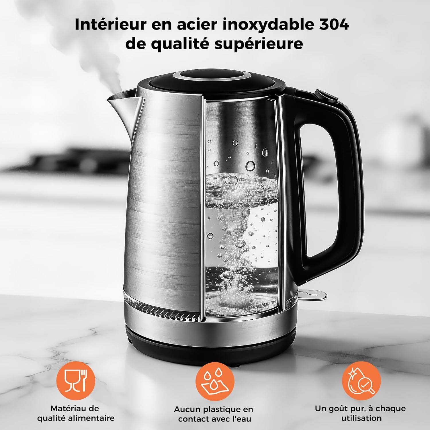 YASHE rychlovarná konvice 1,7 l nerez 2200 W