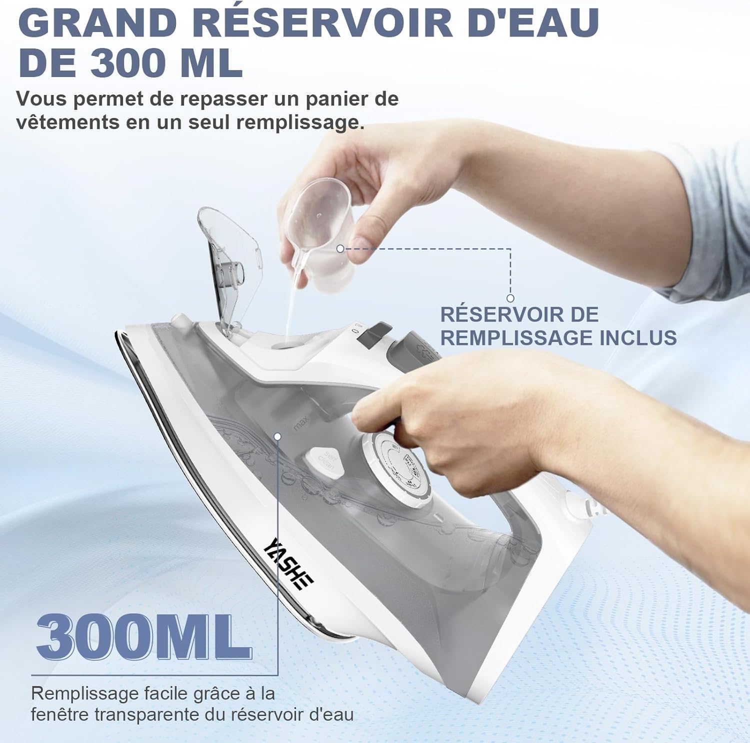 YASHE napařovací žehlička 2300 W 300 ml s parním rázem