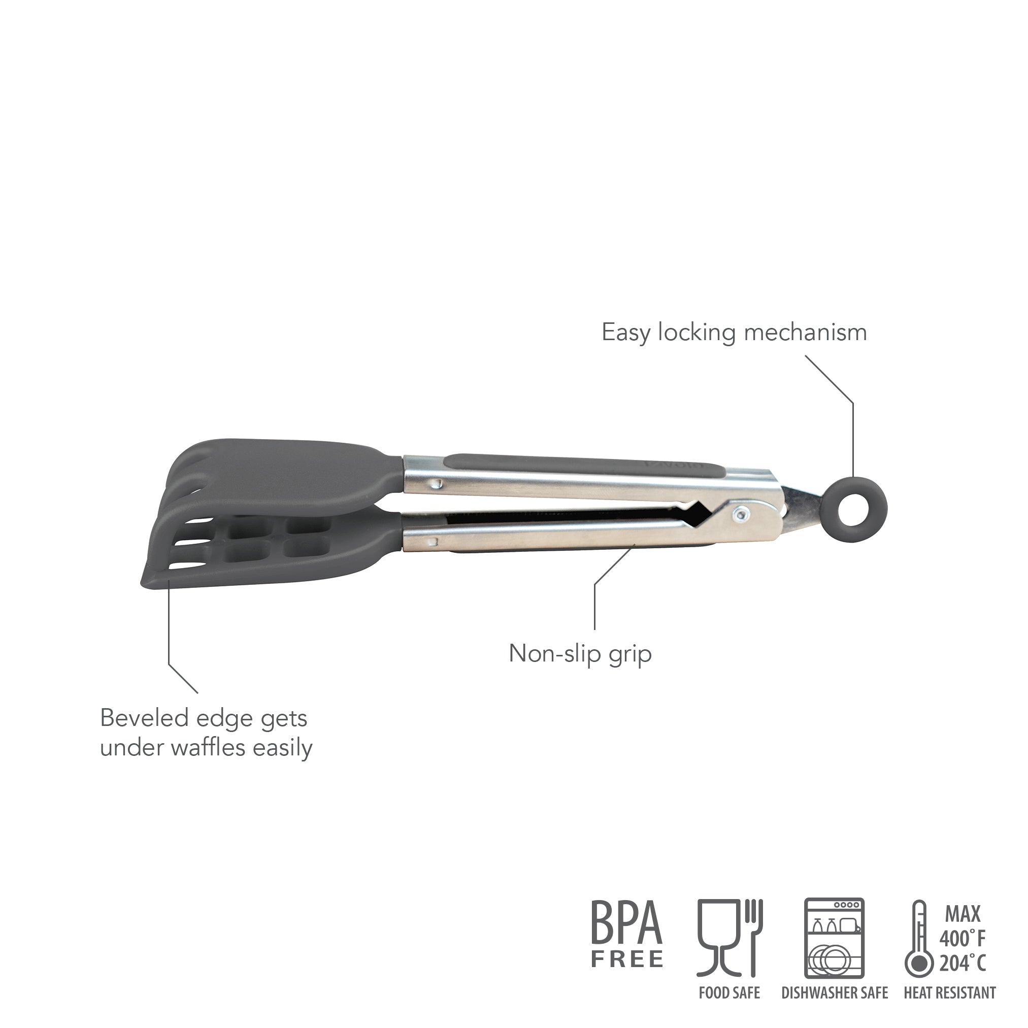 Tovolo Mini Waffle Tongs kleště na vafle charcoal