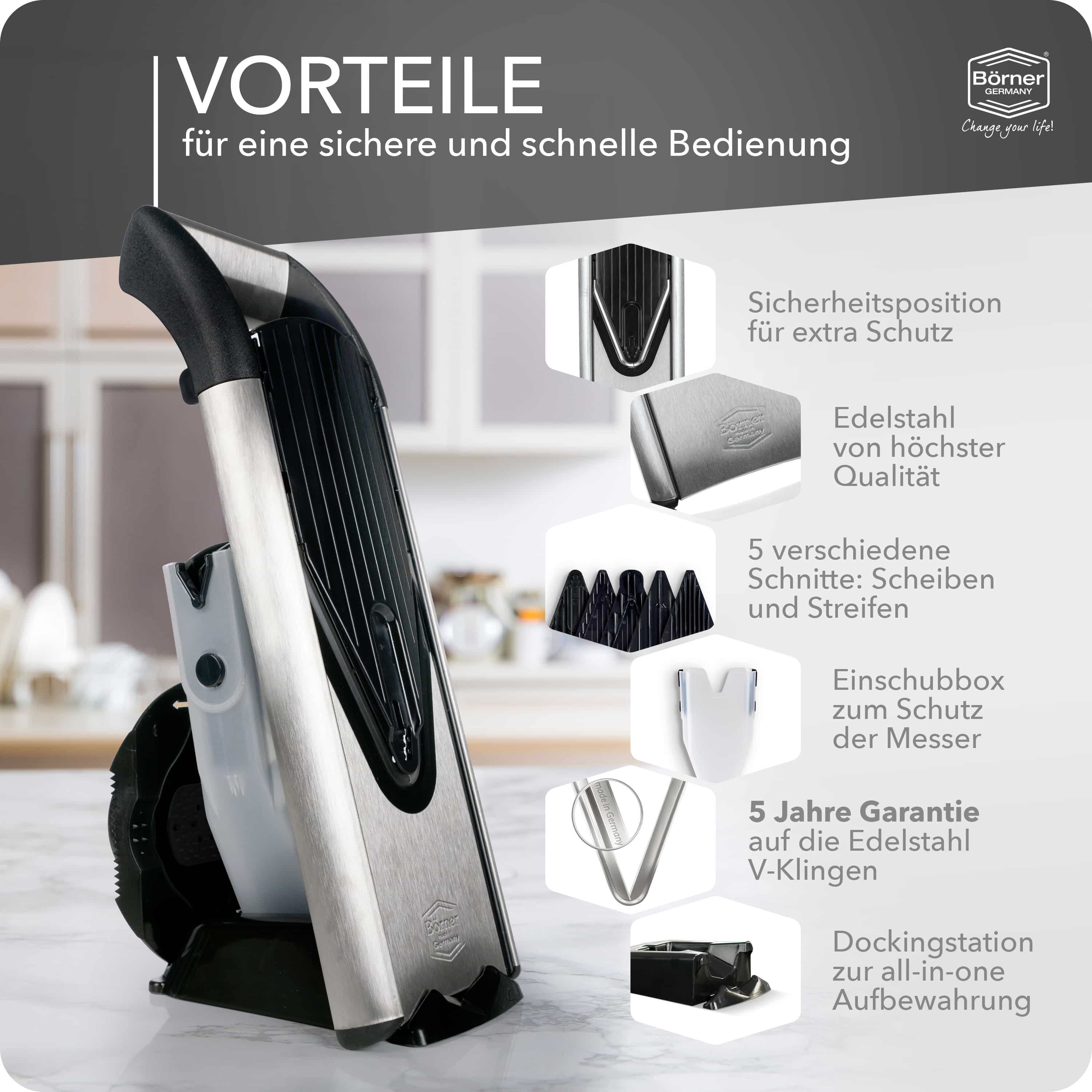 Börner V6 ExclusiveLine kráječ Profi Set nerez box