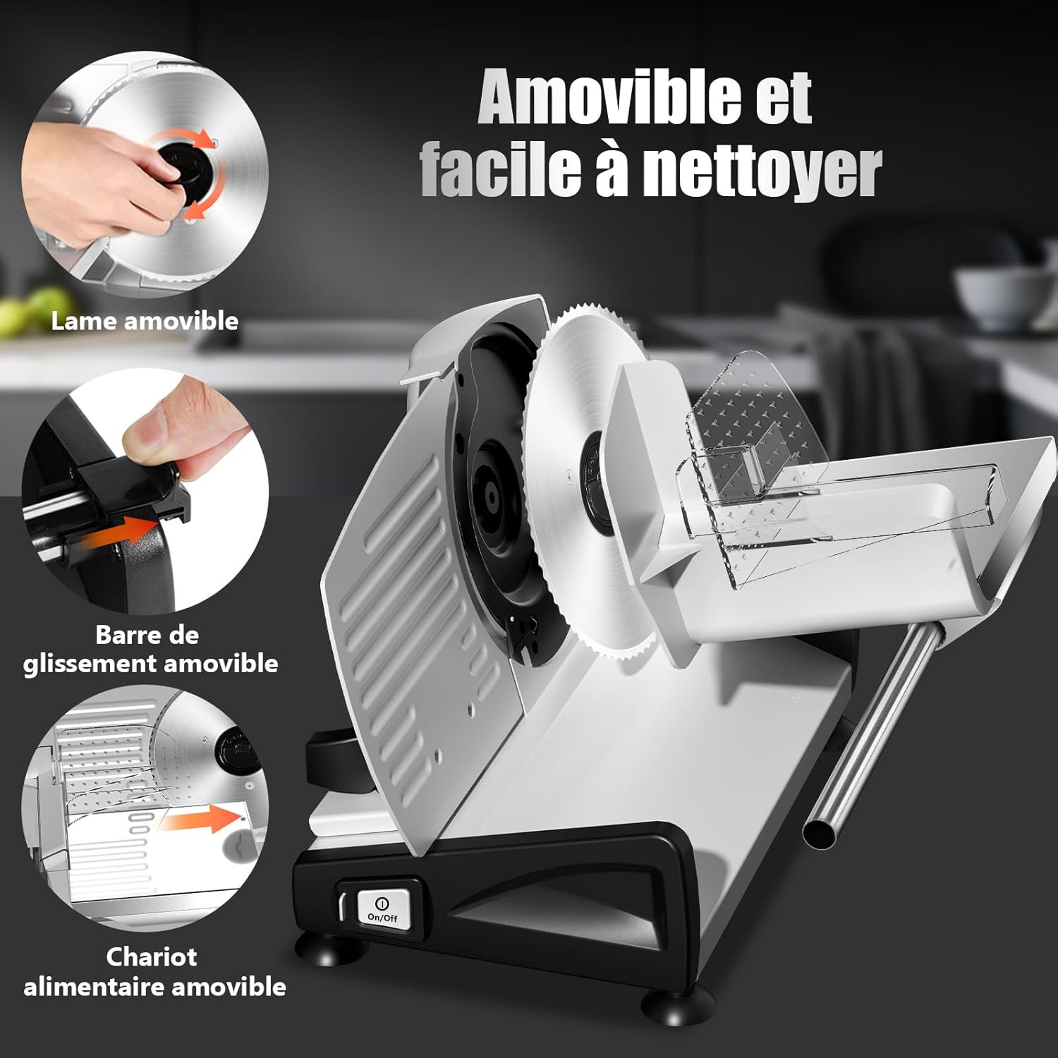YASHE elektrický kráječ 200 W 19 cm 2 kotouče
