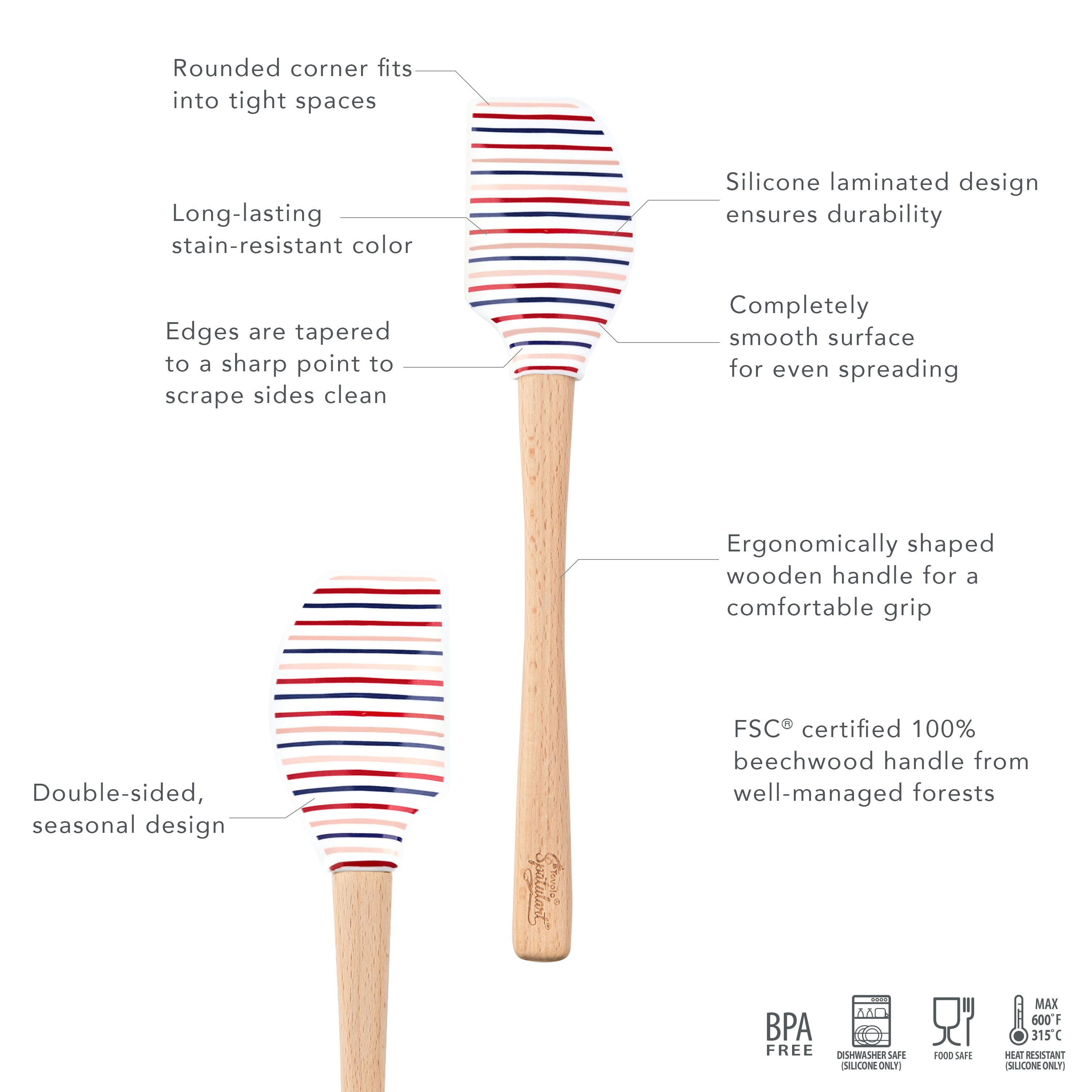 Tovolo Spatulart Summer silikonová stěrka s dřevěnou rukojetí