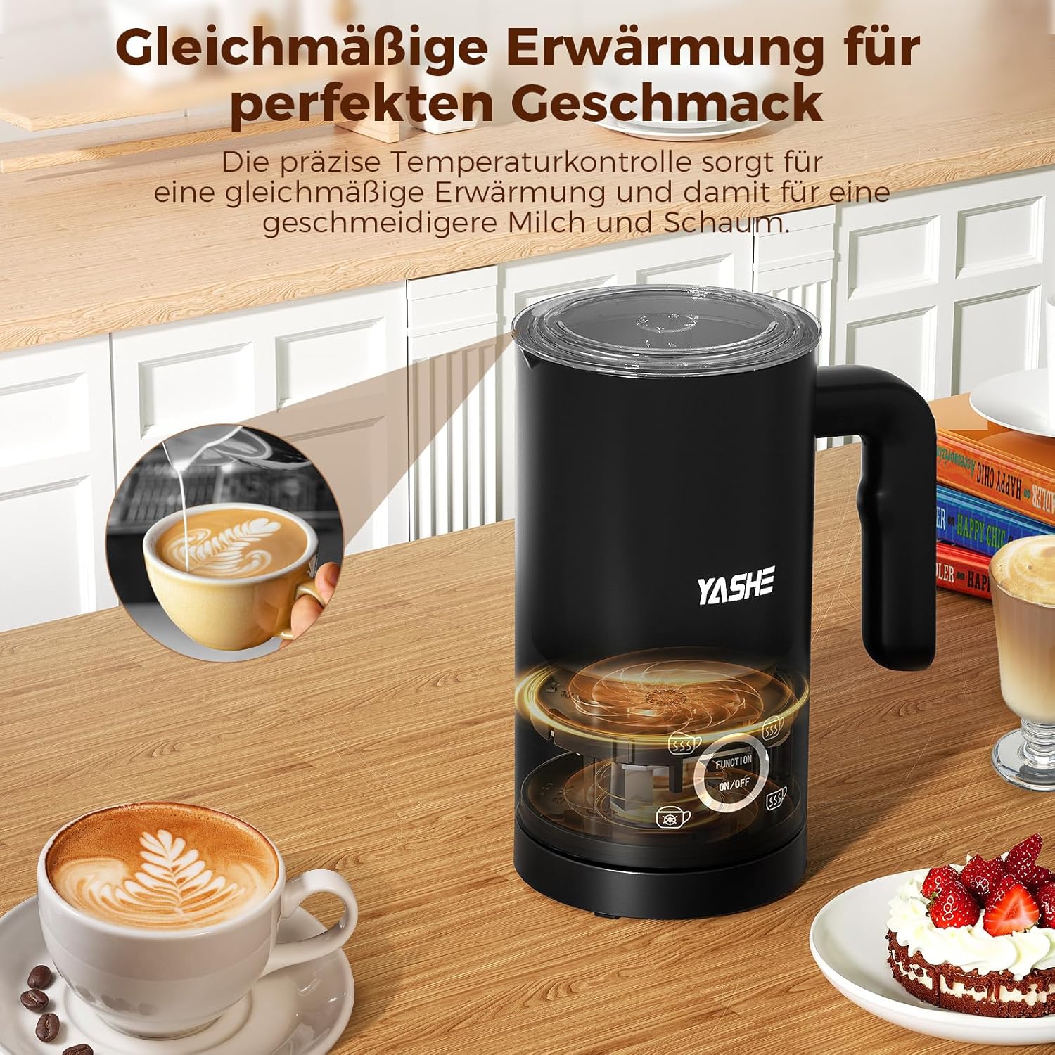 YASHE napěňovač mléka 4v1 300 ml tichý