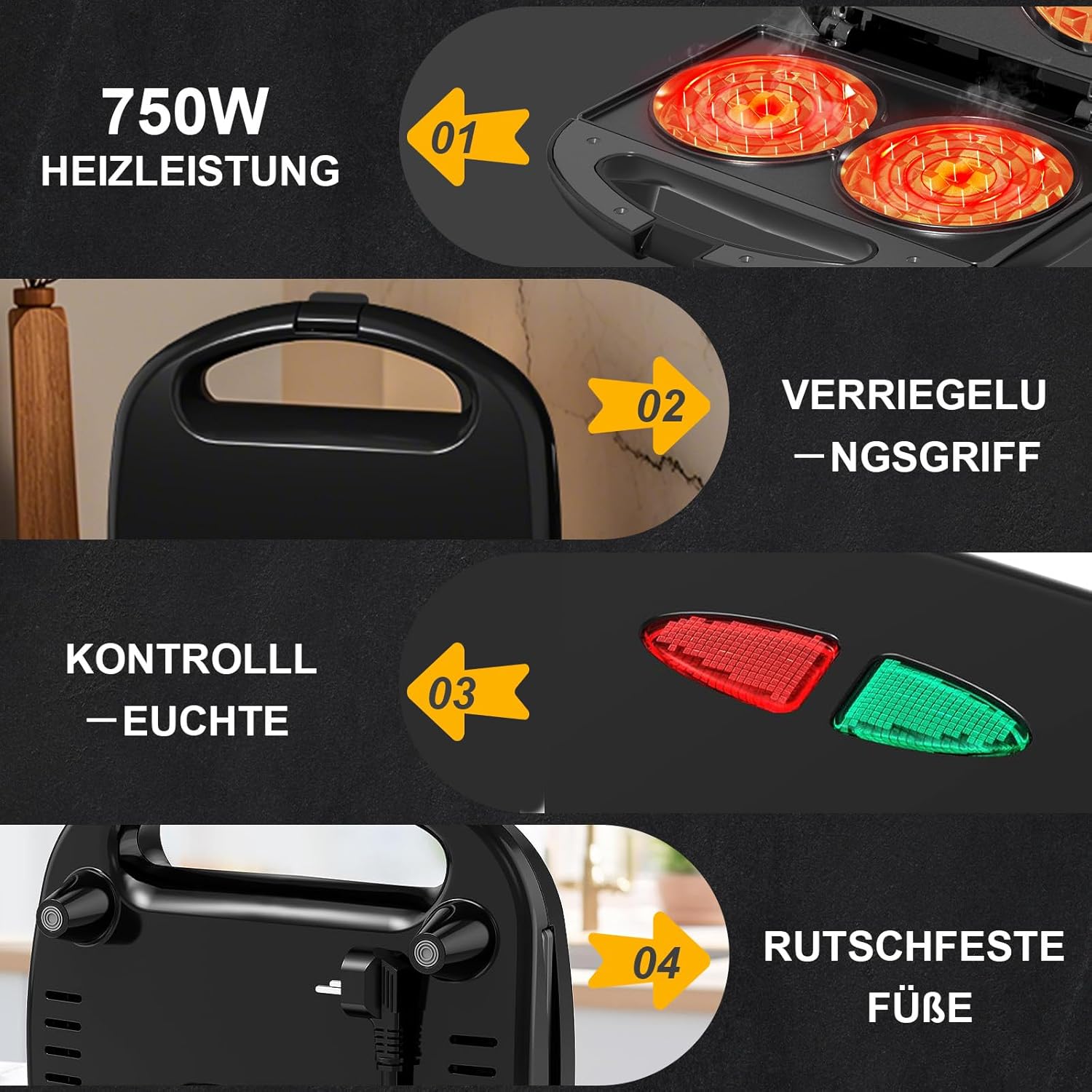 YASHE Mini Double vaflovač dvojitý nepřilnavý