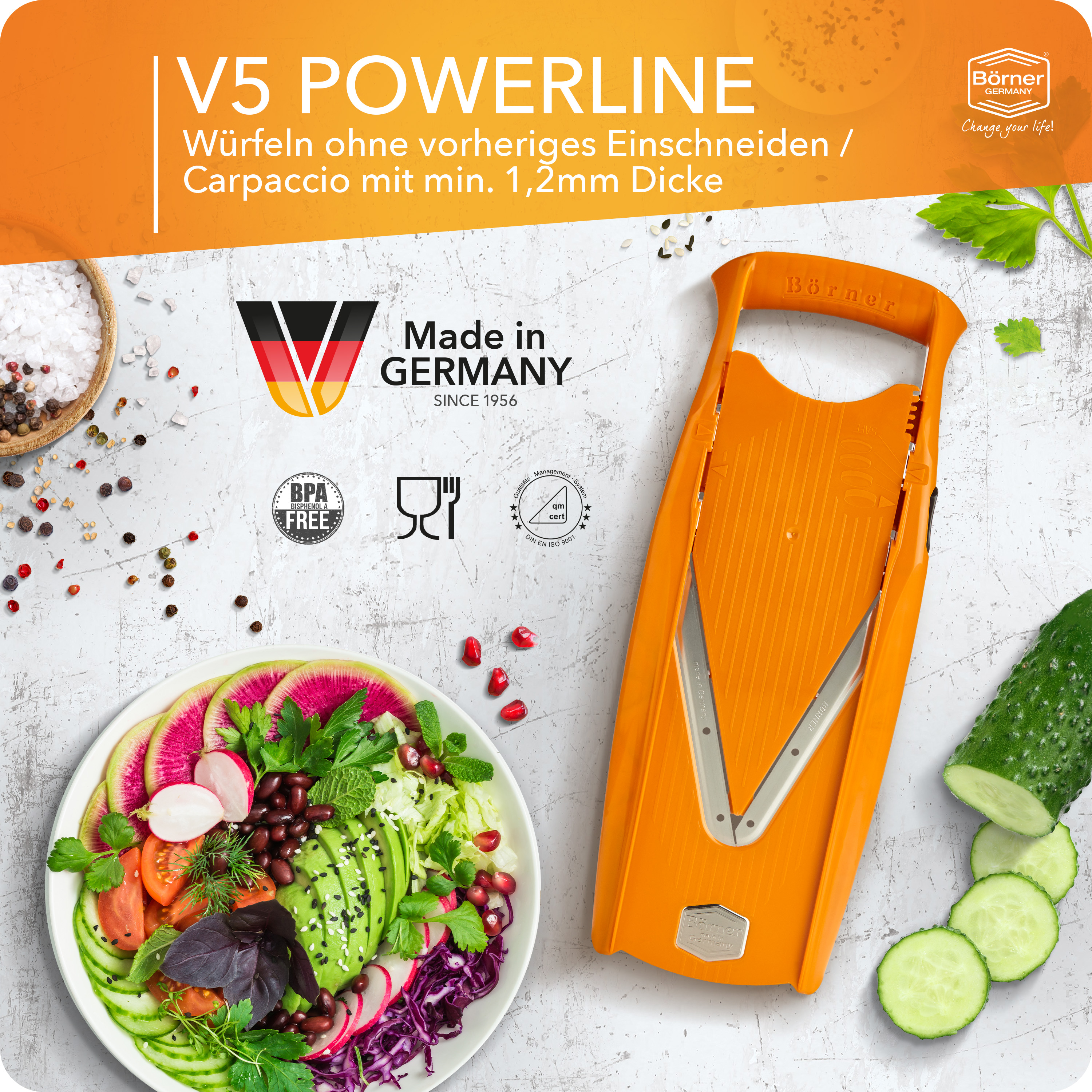 Börner V5 PowerLine kráječ na zeleninu Plus Set na kostky