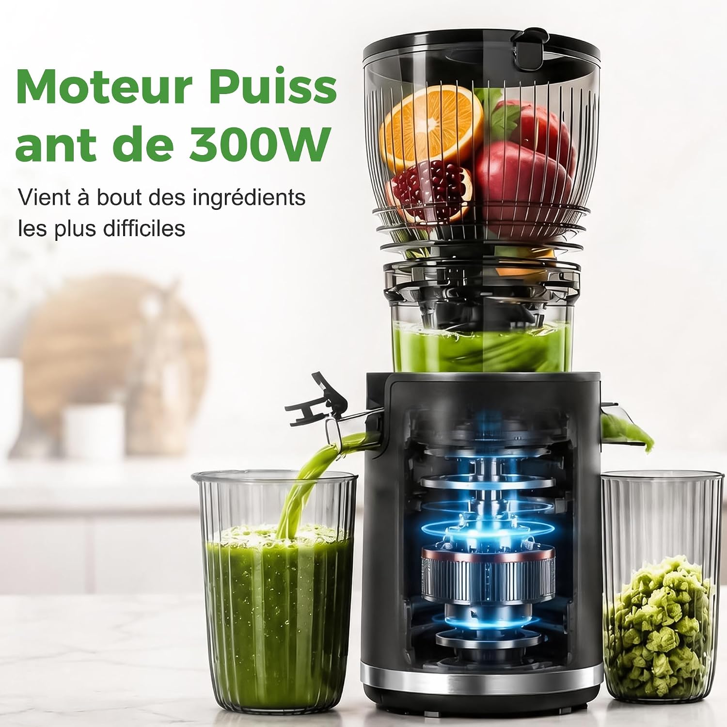 YASHE šnekový odšťavňovač 300 W 148 mm na ovoce