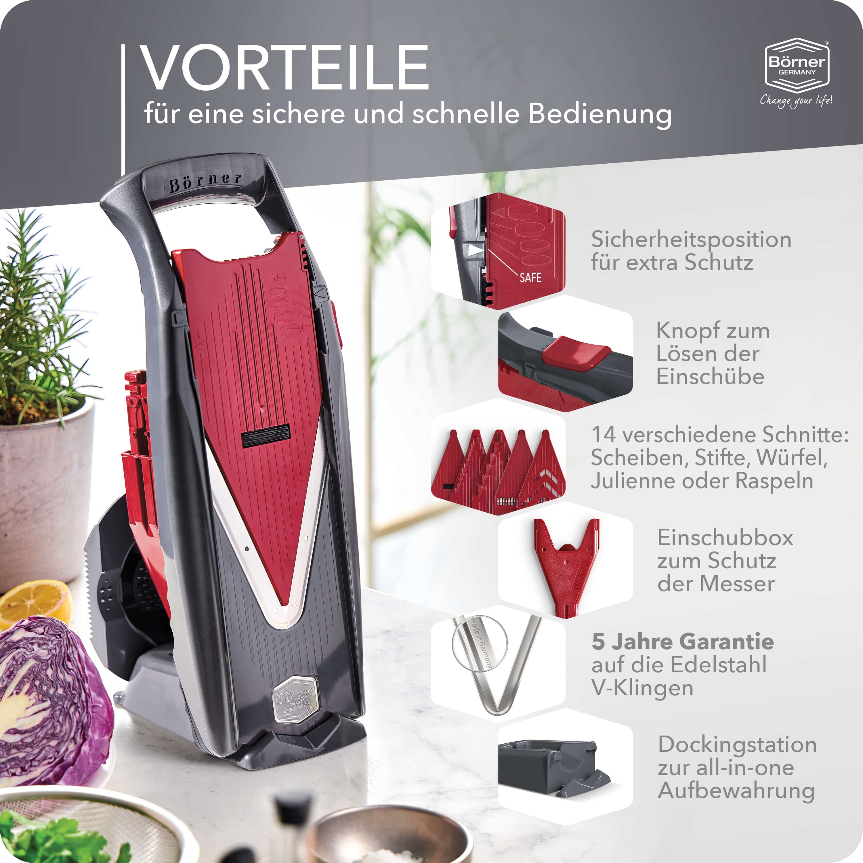 Börner Vital PowerLine Profi Set kráječ na zeleninu sada s marinovací rolí